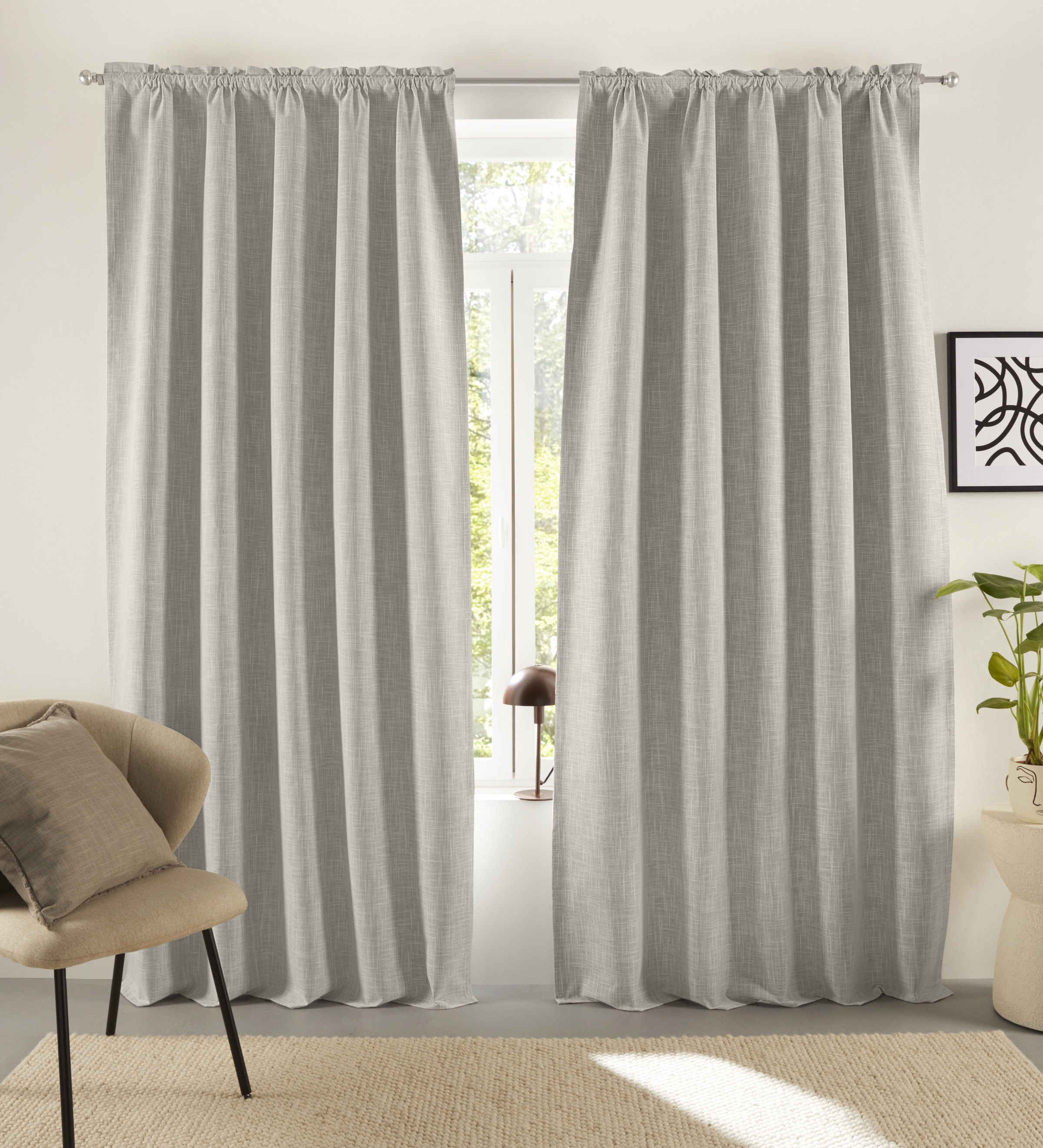 LeGer Home by Lena Gercke Verdunkelungsvorhang »Marusha«, (1 St.), Verdunkelnder Vorhang, blickdicht, Leinenoptik, verschiede Grössen