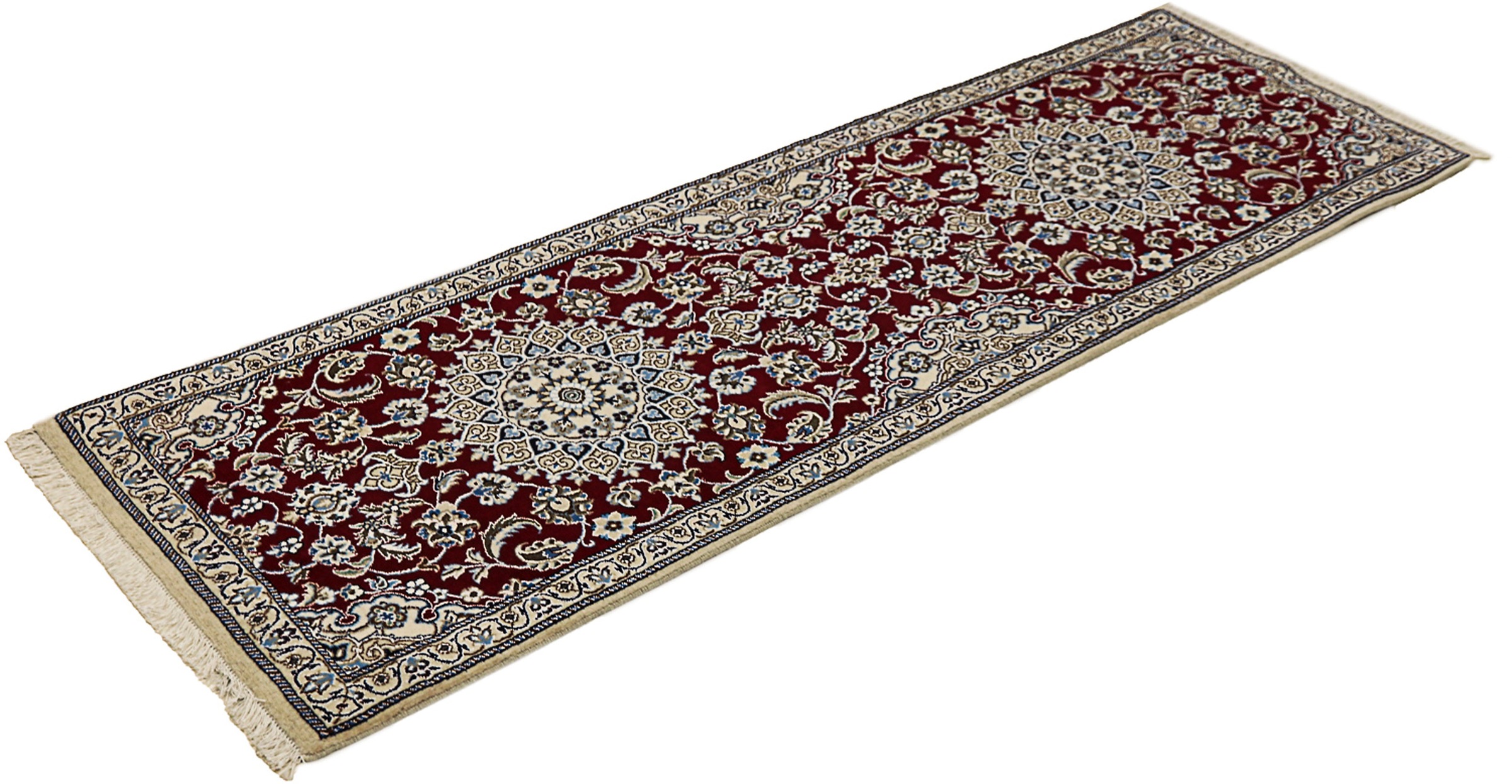 Image of morgenland Orientteppich »Perser - Nain - Royal - 197 x 62 cm - dunkelblau«, rechteckig, 10 mm Höhe, Wohnzimmer, Handgeknüpft, Einzelstück mit Zertifikat bei Ackermann Versand Schweiz