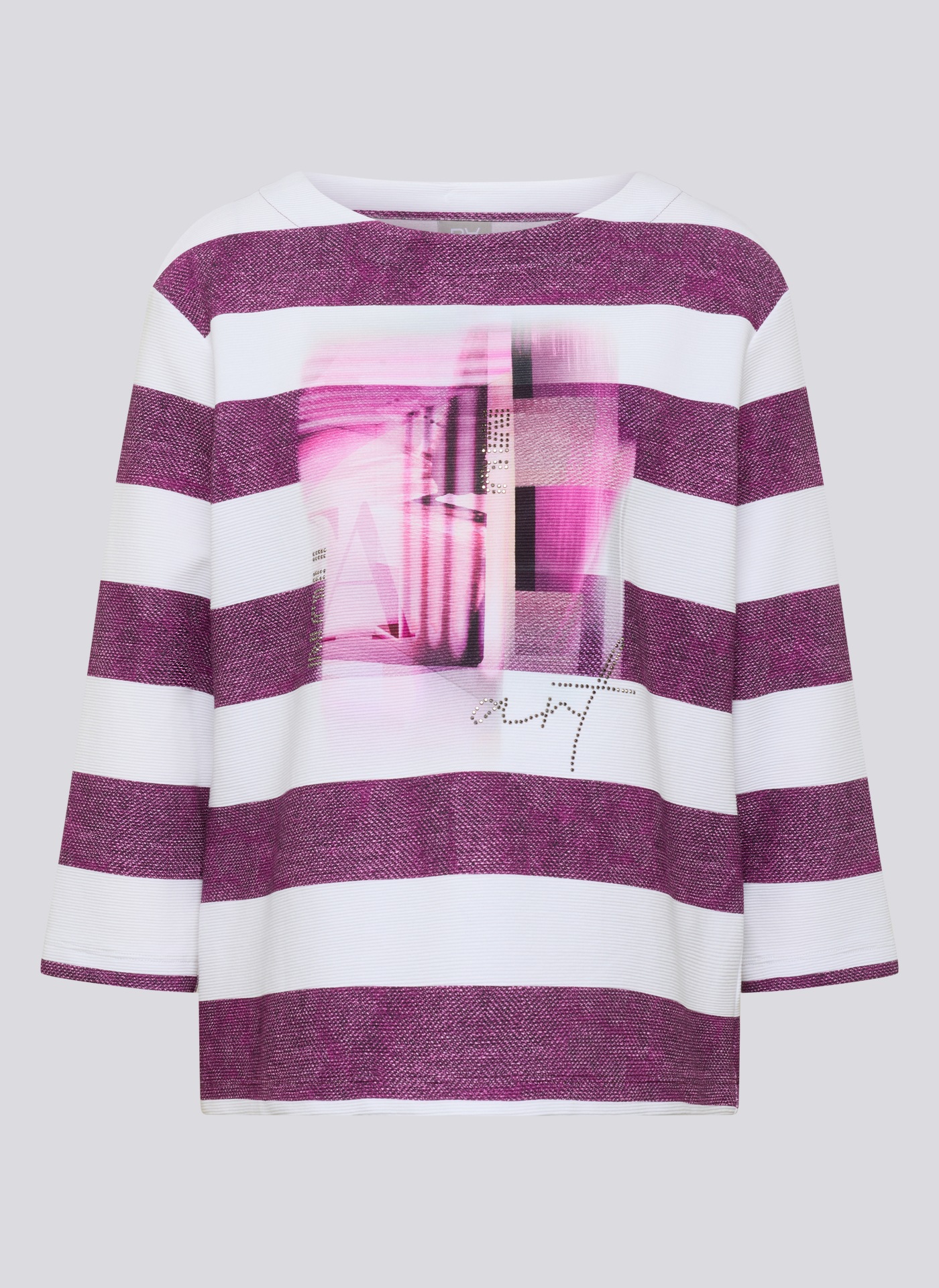 Rabe 3/4-Arm-Shirt im Streifen-Design und mit Print