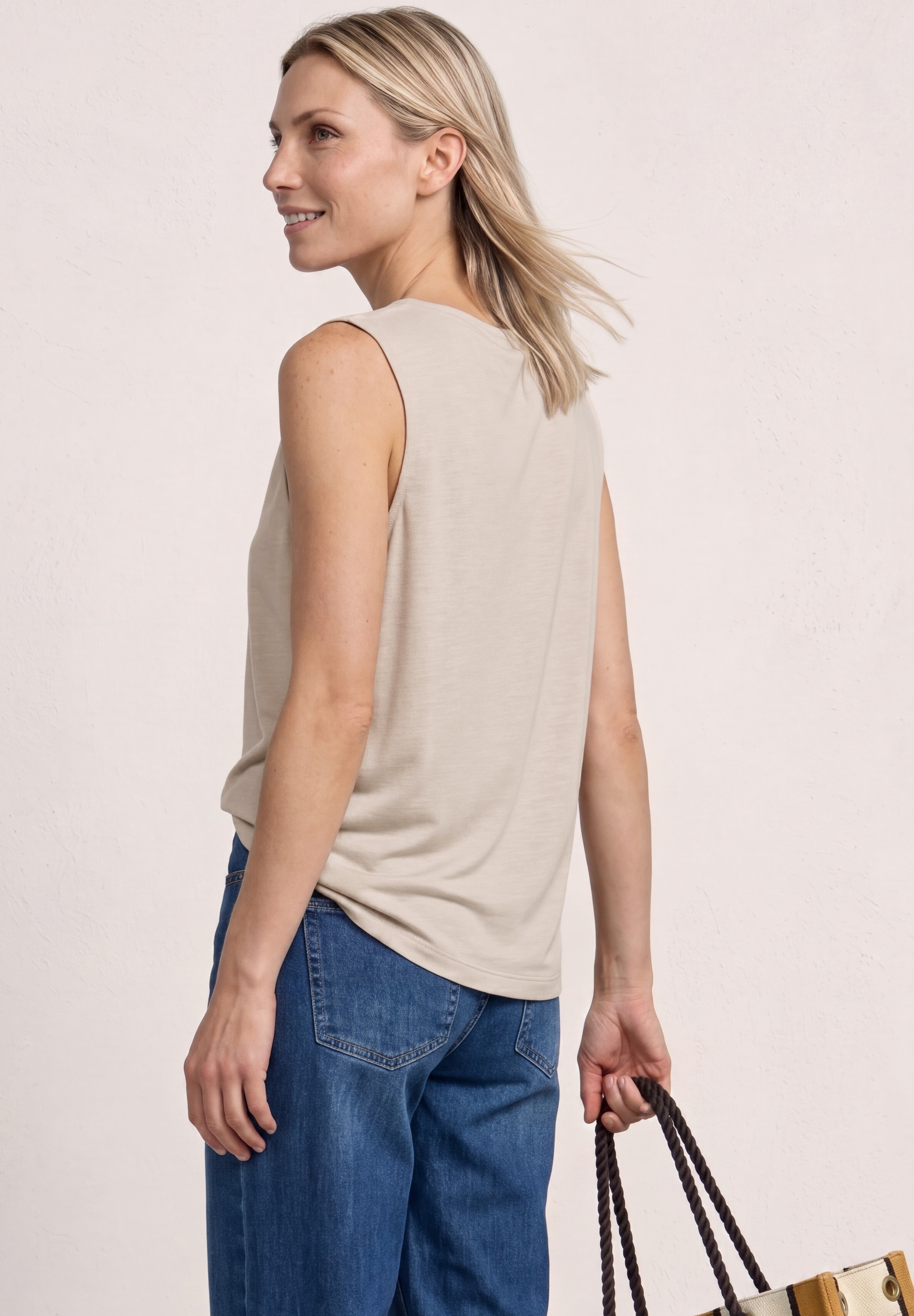 STREET ONE Shapingtop Sommertop mit Wasserfall-Ausschnitt