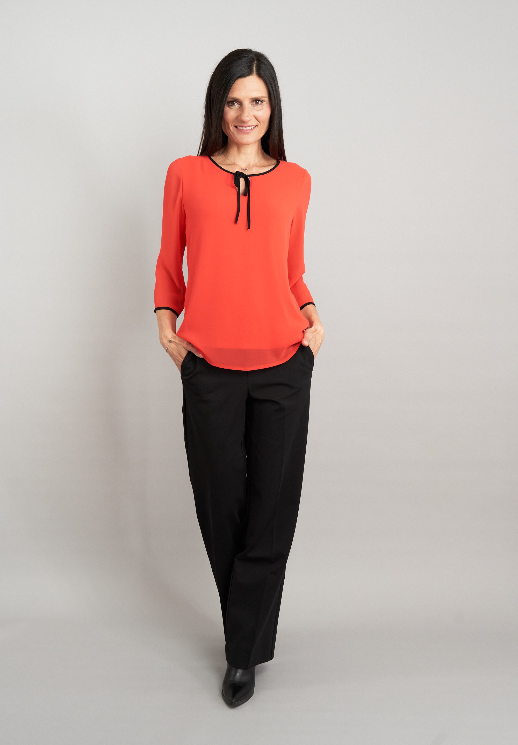 Seidel Moden Chiffonbluse »Exklusiv bei OTTO«, 3/4 -Arm mit transparenten Ärmeln und MADE IN GERMANY