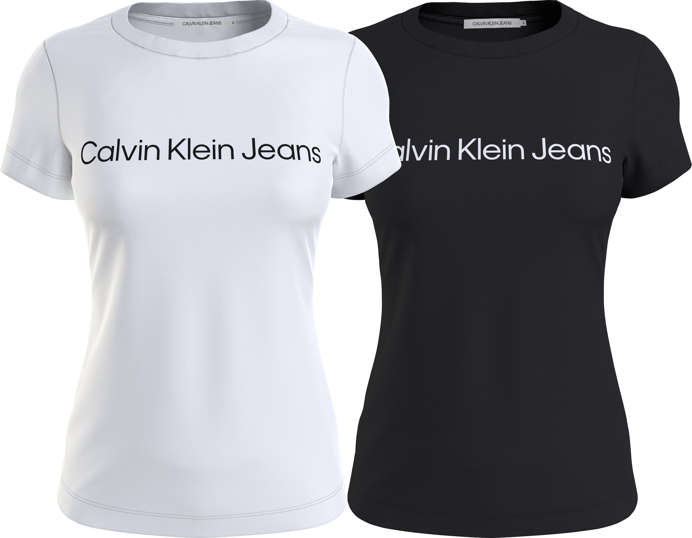 Calvin Klein Jeans T-Shirt »INSTITUTIONAL LOGO 2-PACK TEE«, mit Logoschriftzug