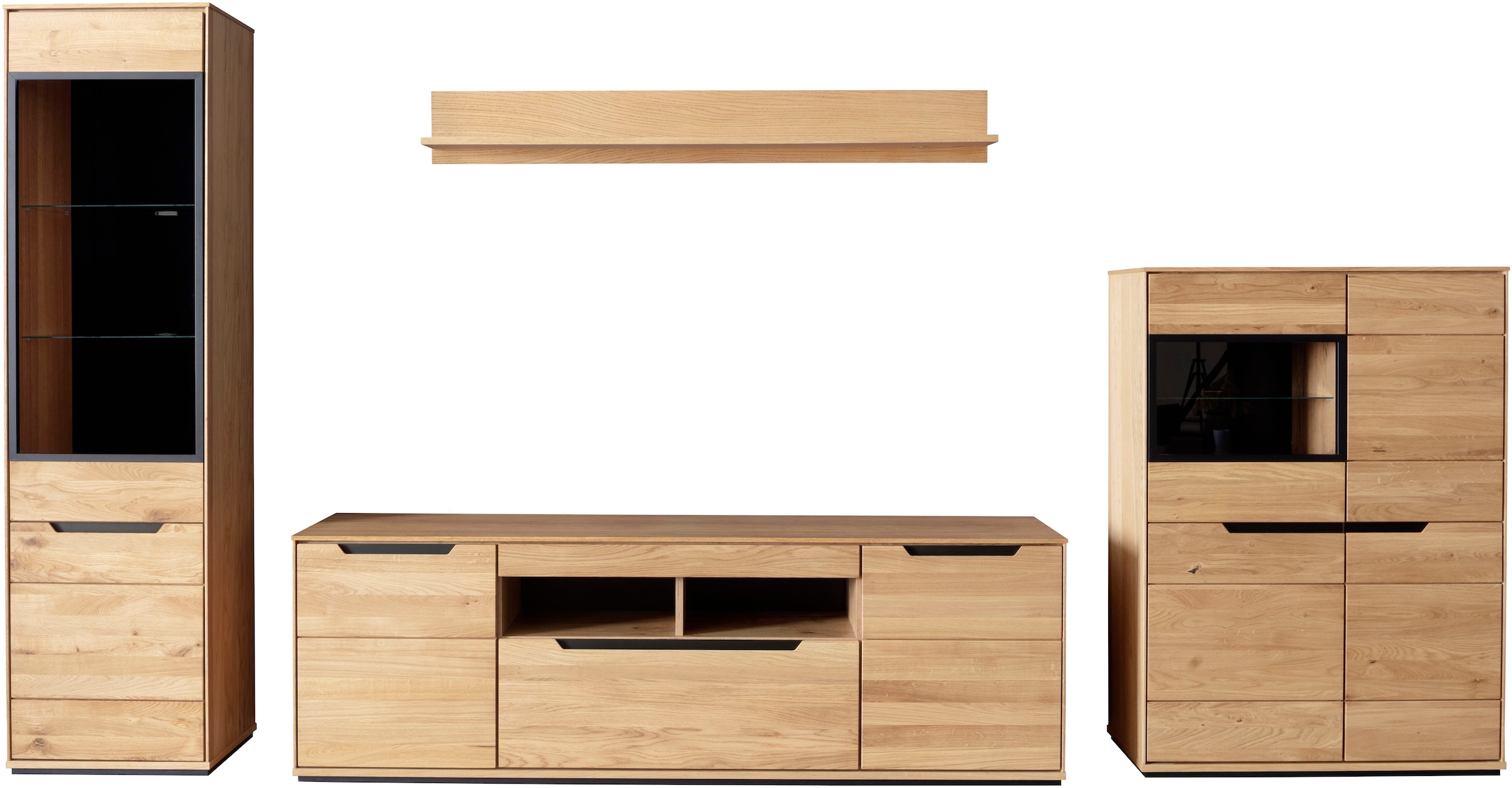 MCA living Meuble mural »Araya Wohnkombination II« Komplett-Set, optional: Glaskantenbeleuchtung, 4 cuis tlg.