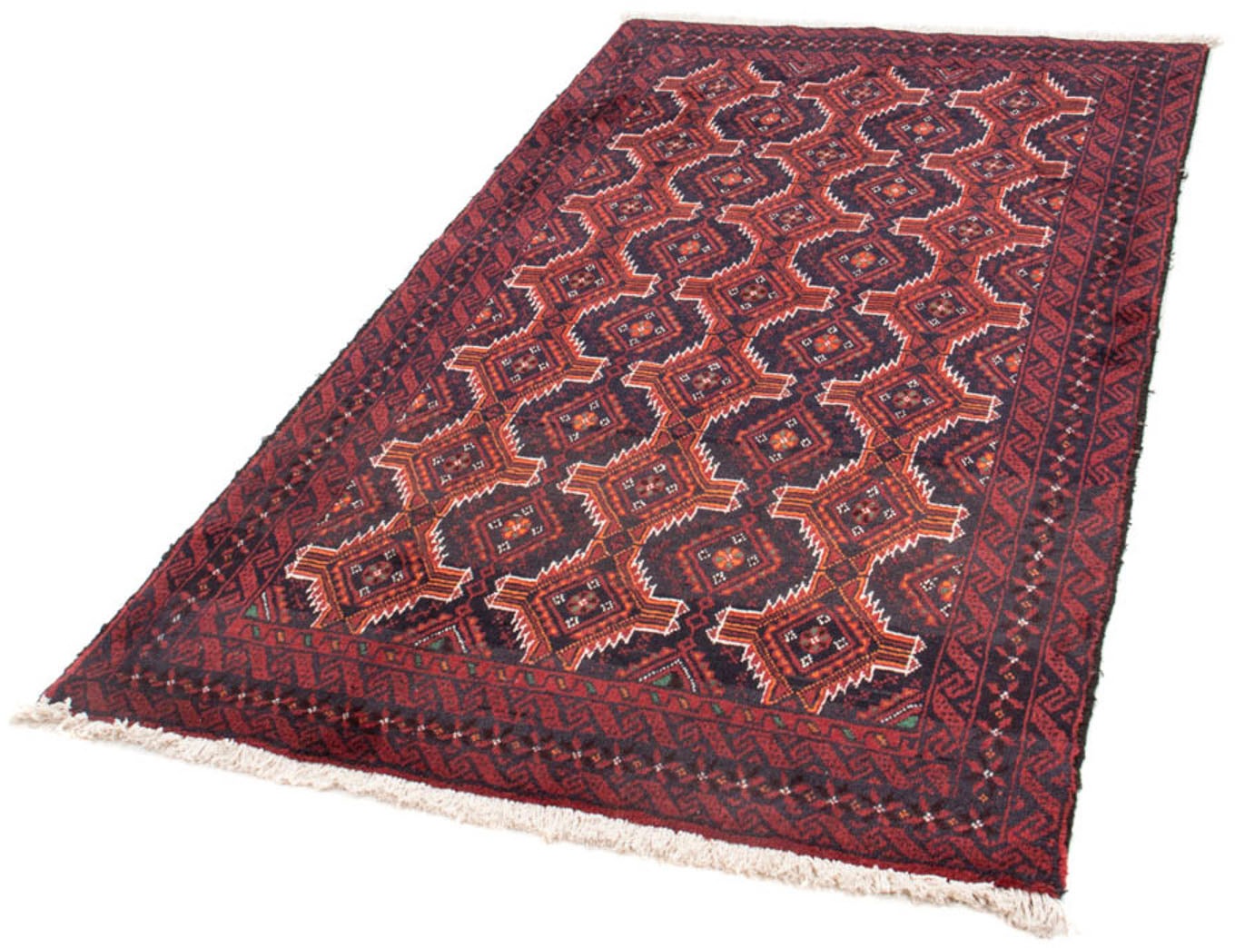 Image of morgenland Hochflor-Läufer »Belutsch Durchgemustert Rosso 176 x 98 cm«, rechteckig, 0,8 mm Höhe, Handgeknüpft bei Ackermann Versand Schweiz
