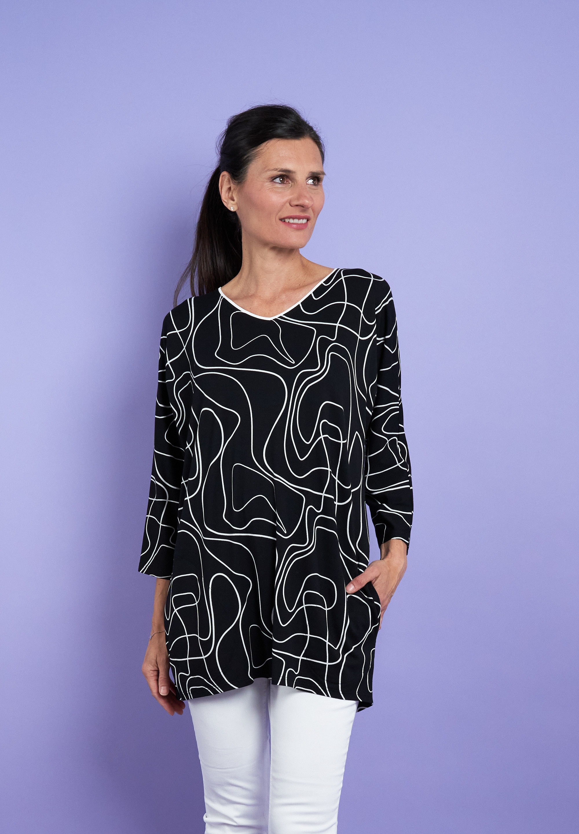 Image of Seidel Moden Longshirt mit grafischem Print - SEIDEL MODEN