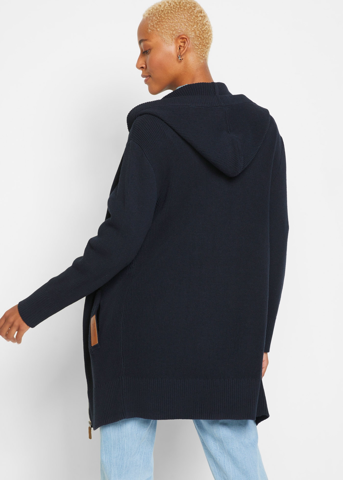 bonprix En mélange coton, coupe oversize, avec capuche, uni