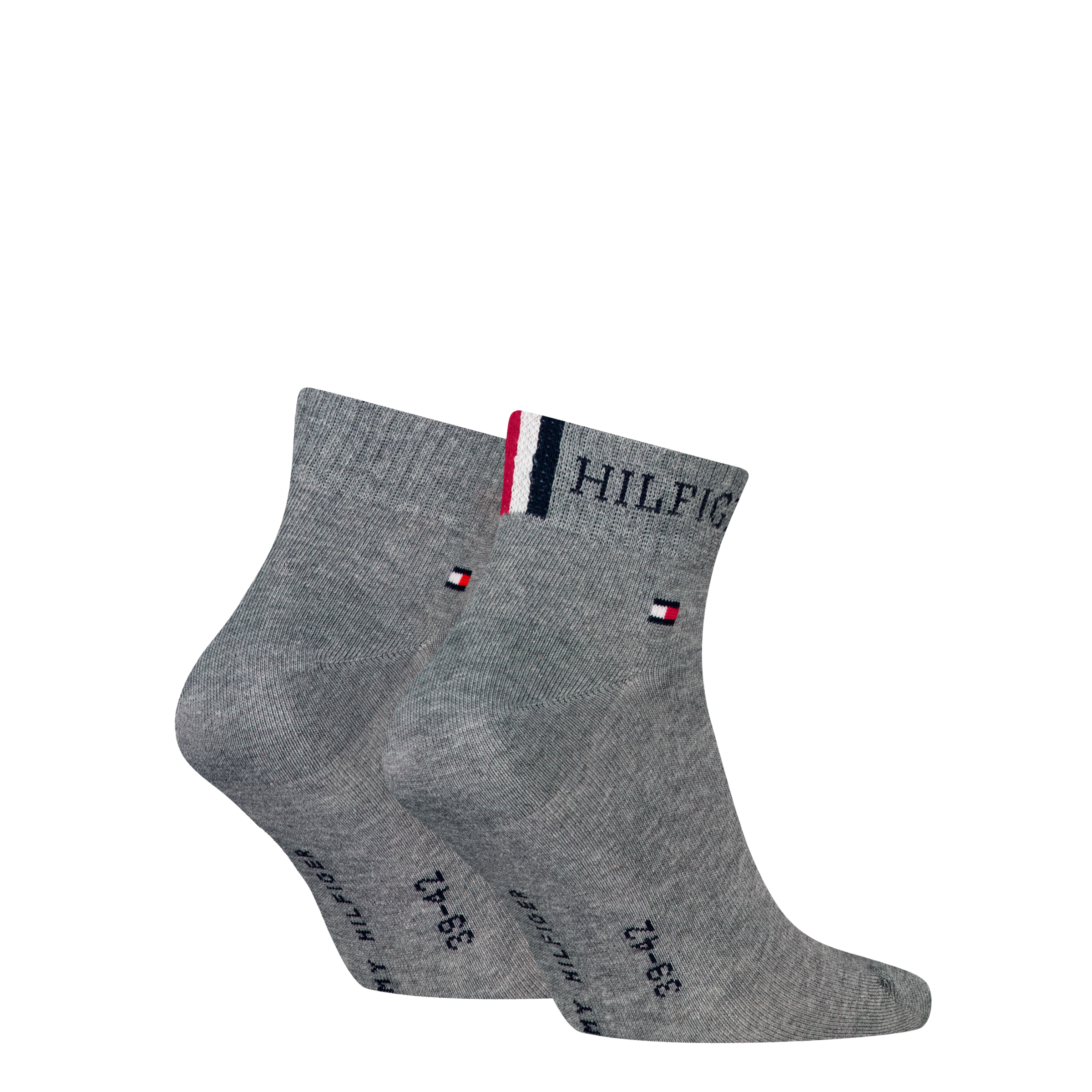 Tommy Hilfiger Chaussettes courtes »TH MEN QUARTER 2P HILFIGER TAB« 2 Paar,  Logo-Flag und Schriftzug