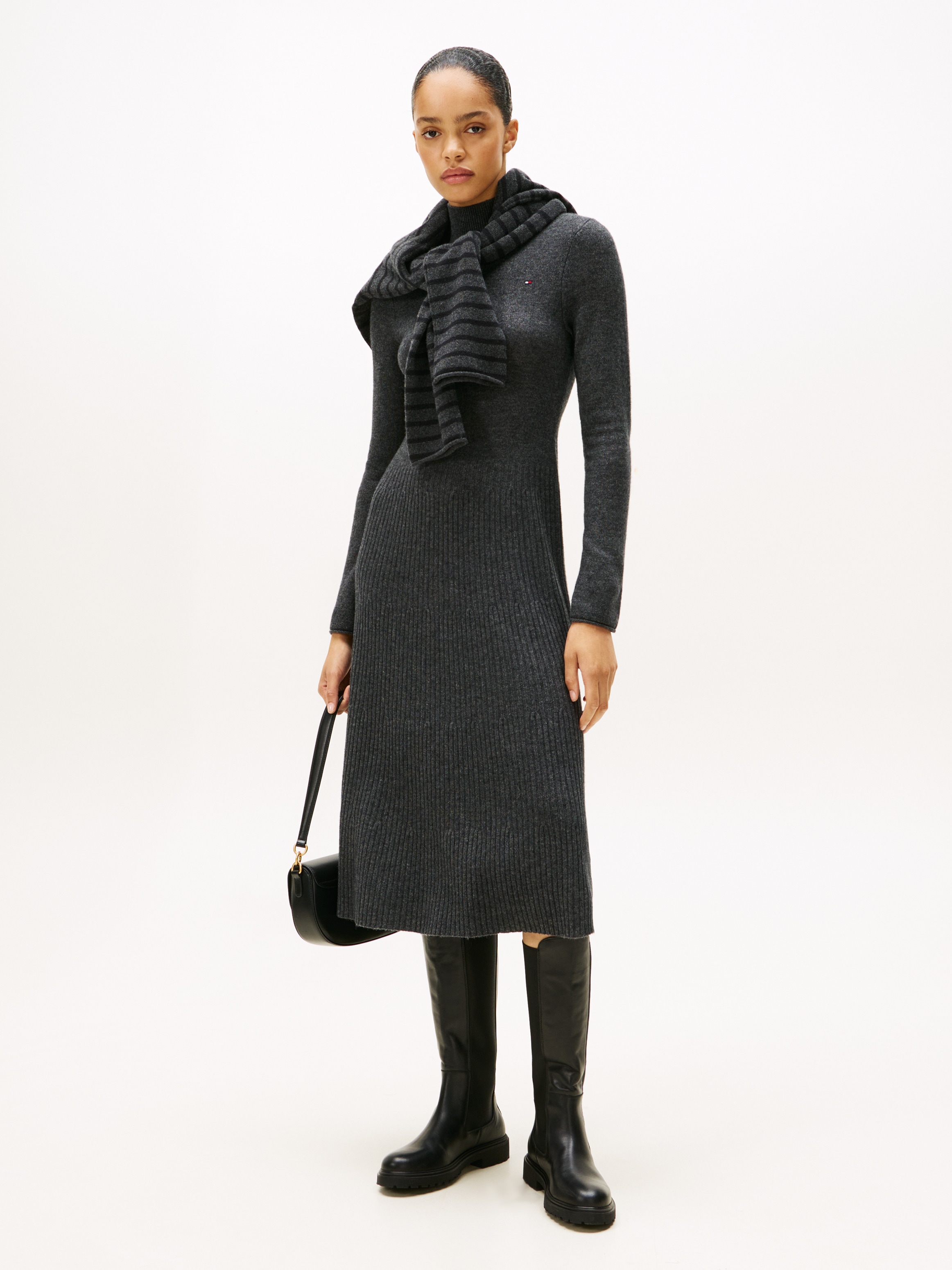 Image of Tommy Hilfiger Strickkleid "SOFT WOOL LS MOCK-NK SWT DRESS" aus reiner Wolle
