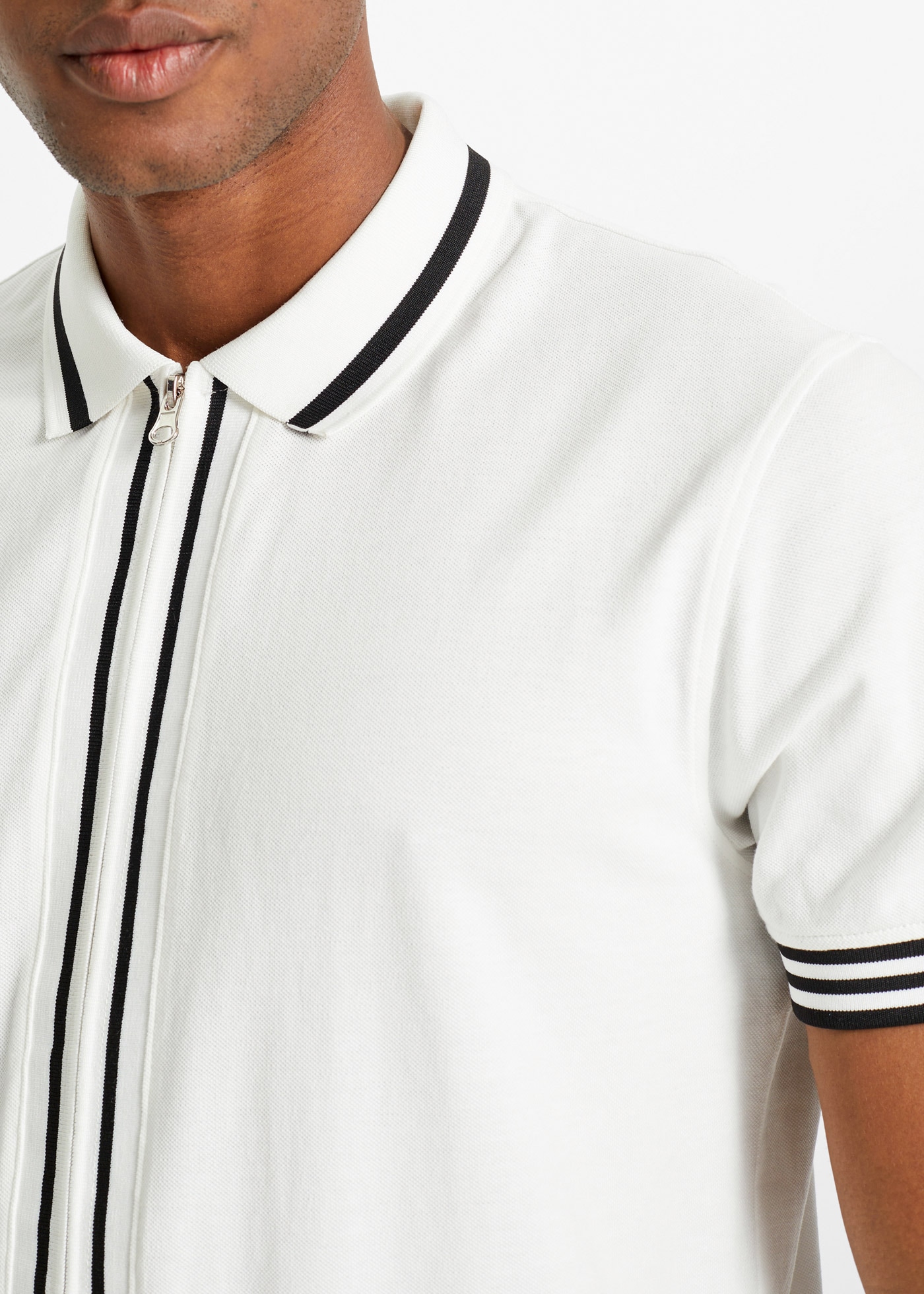 bonprix Poloshirt Kurzarm, mit Reissverschluss, aus reiner Baumwolle