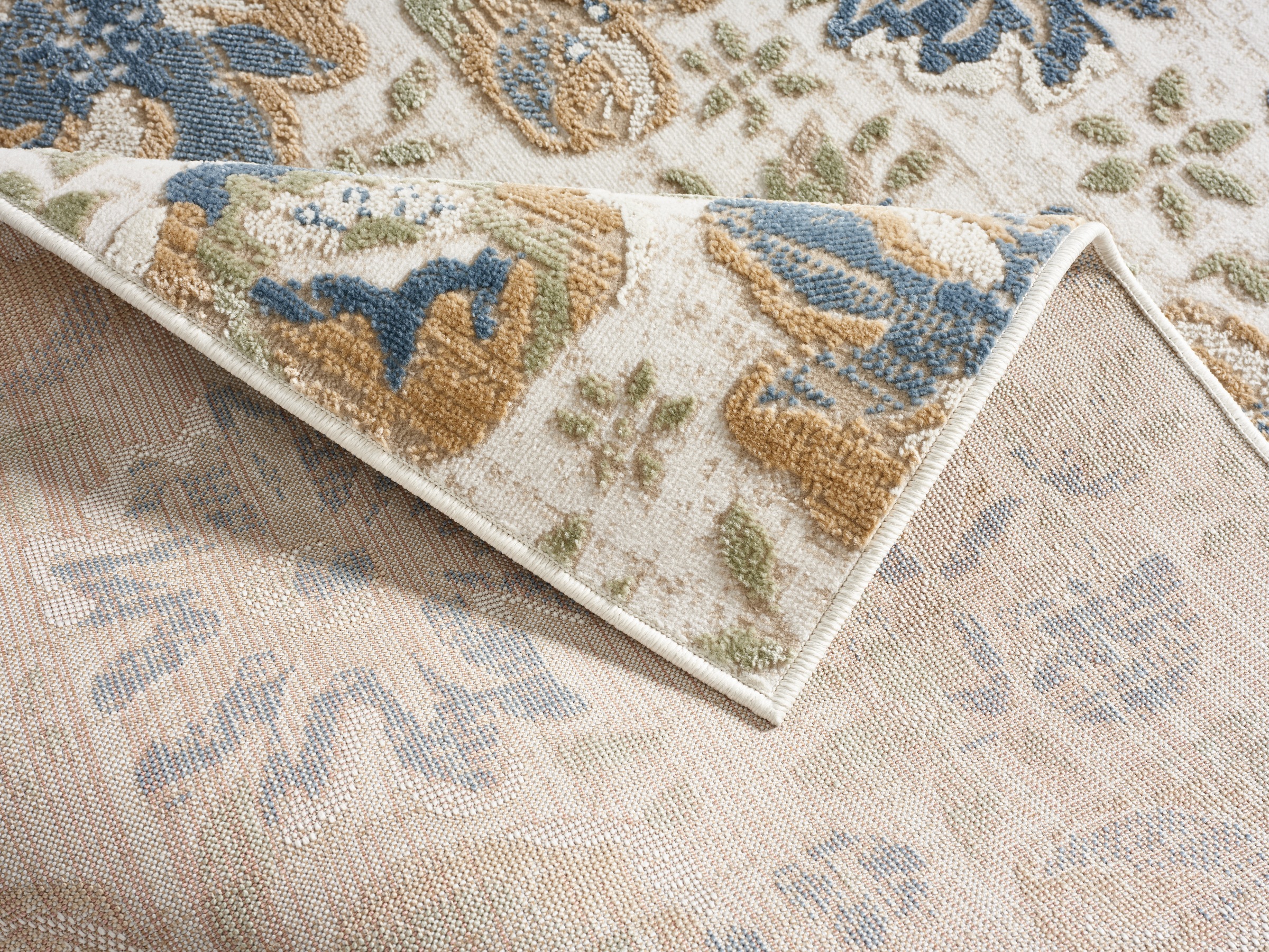 GOODproduct Teppich »Ellodie, Hoch-Tief-Struktur« rechteckig 7 mm Höhe Blumen, Floral, bunt, Wohnzimmer, Schlafzimmer, Esszimmer