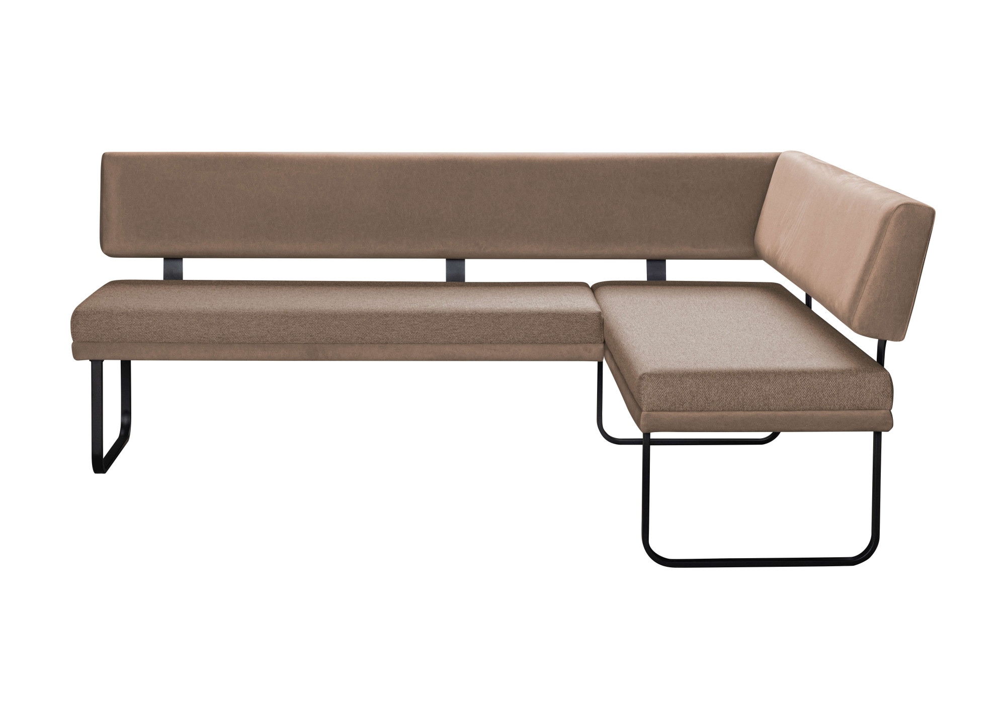 GOODproduct Eckbank »Gabi Esszimmerbank, Bank, Küchenbank, Polsterbank« Gestell aus matt-schwarzem Flachmetall, stabil, 2-Stoff-Design