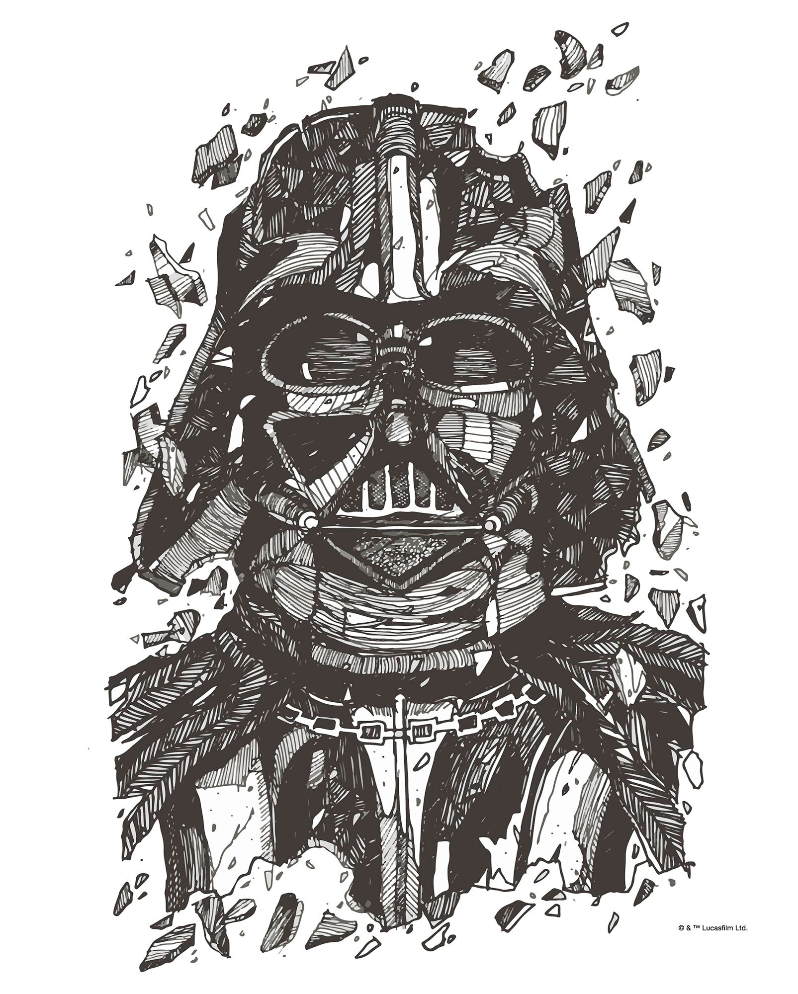 Image of Komar Bild "Star Wars Darth Vader Drawing" Disney 1 Stk. tlg. Wandbild zur Dekoration im Kinderzimmer - ohne Rahmen