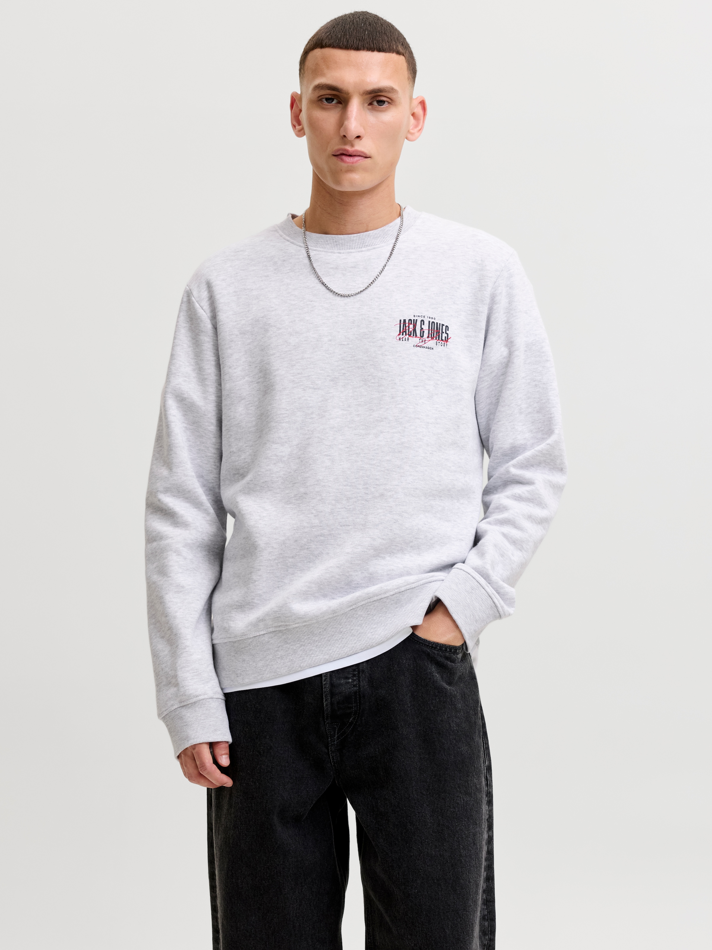Image of Jack & Jones Sweatshirt "JJAERO SWEAT CREW NECK 3PK MP", 3 Materialmix, normal geschnitten