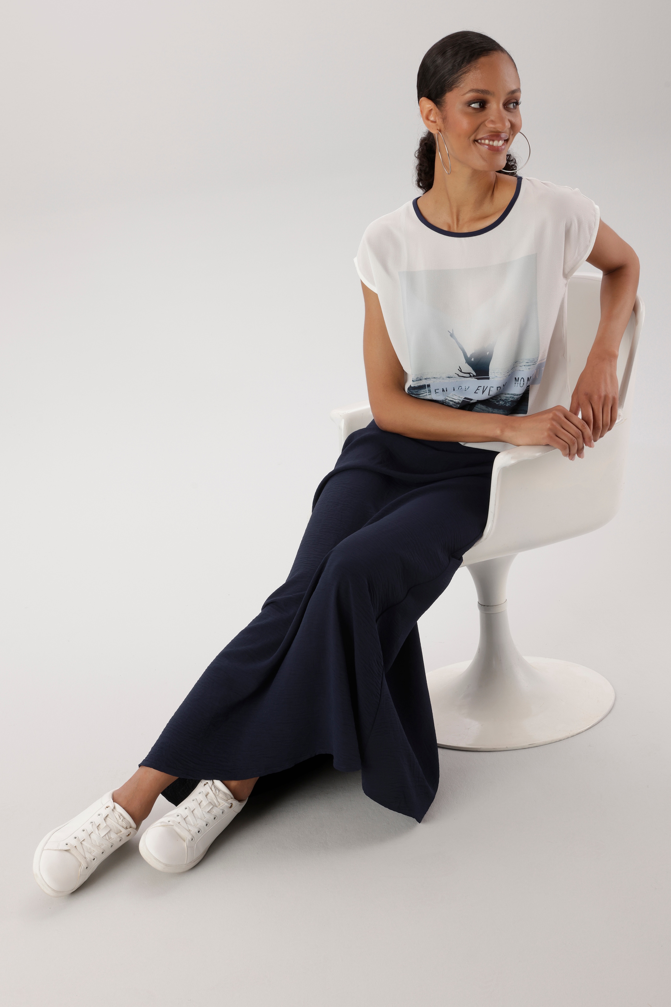 Aniston SELECTED Maxi jupe ceinture élastique confortable au dos - NOUVELLE COLLECTION