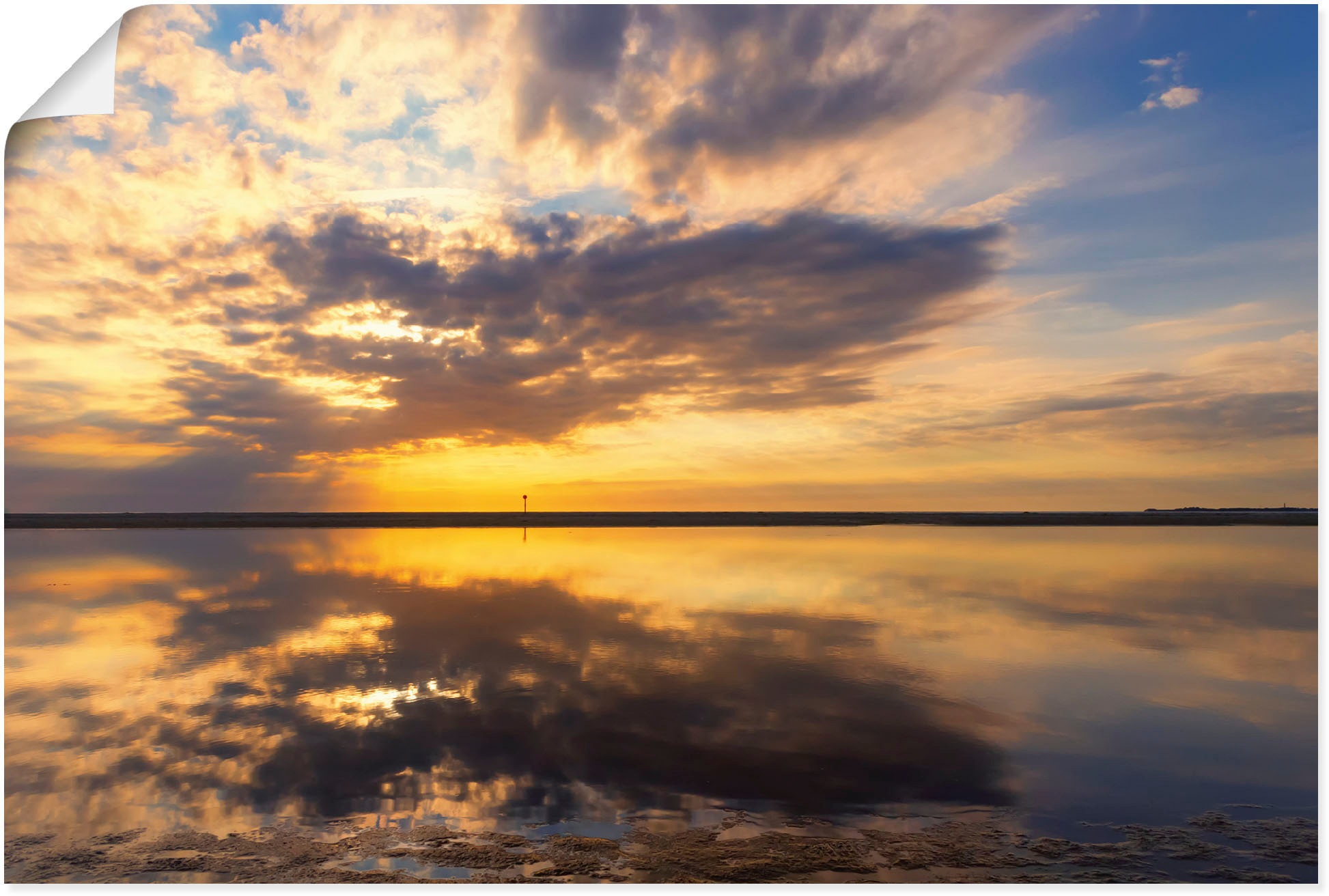 Image of Artland Wandbild »Abendstimmung«, Bilder vom Sonnenuntergang & -aufgang, (1 St.), in vielen Grössen & Produktarten - Alubild / Outdoorbild für den Aussenbereich, Leinwandbild, Poster, Wandaufkleber / Wandtattoo auch für Badezimmer geeignet bei Ackermann V