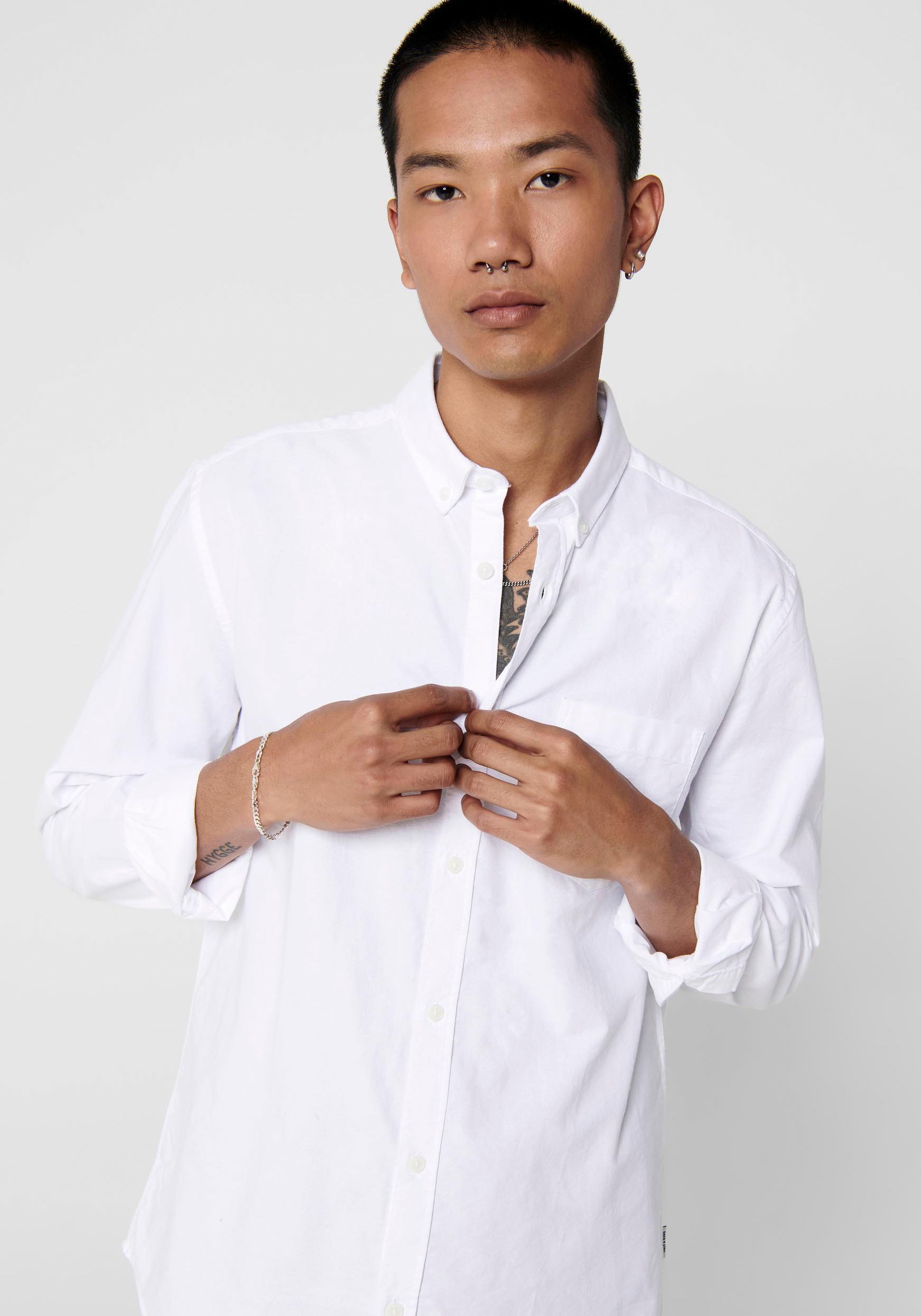 ONLY & SONS Langarmhemd »ONSALVARO SLIM LS OXFORD SHIRT NOOS«