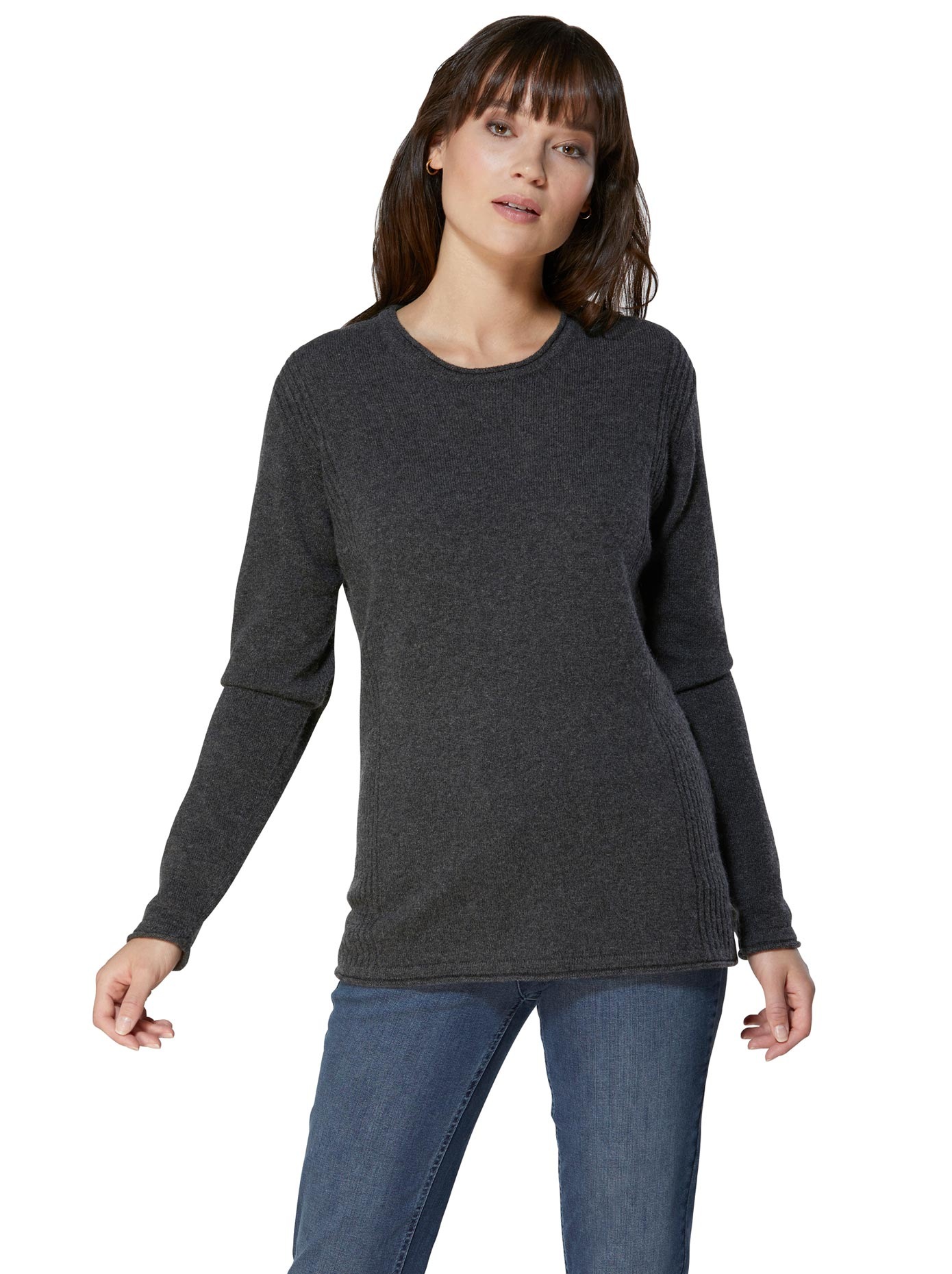 Creation L Kaschmir-Pullover mit Rollsaum