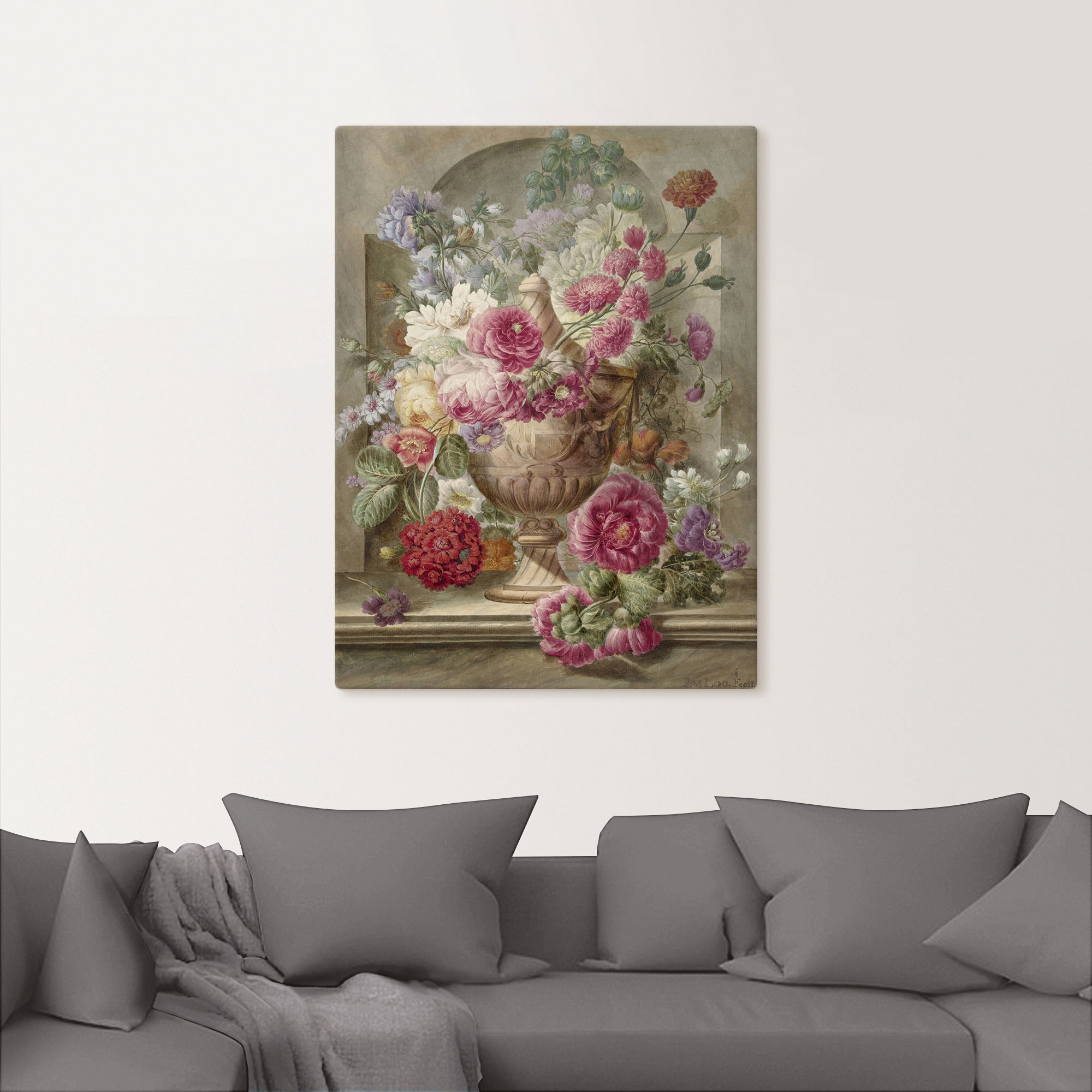 Artland Tableau sur toile »Vase mit Blumen.« 1 cuis tlg. auf Holzrahmen gespannt
