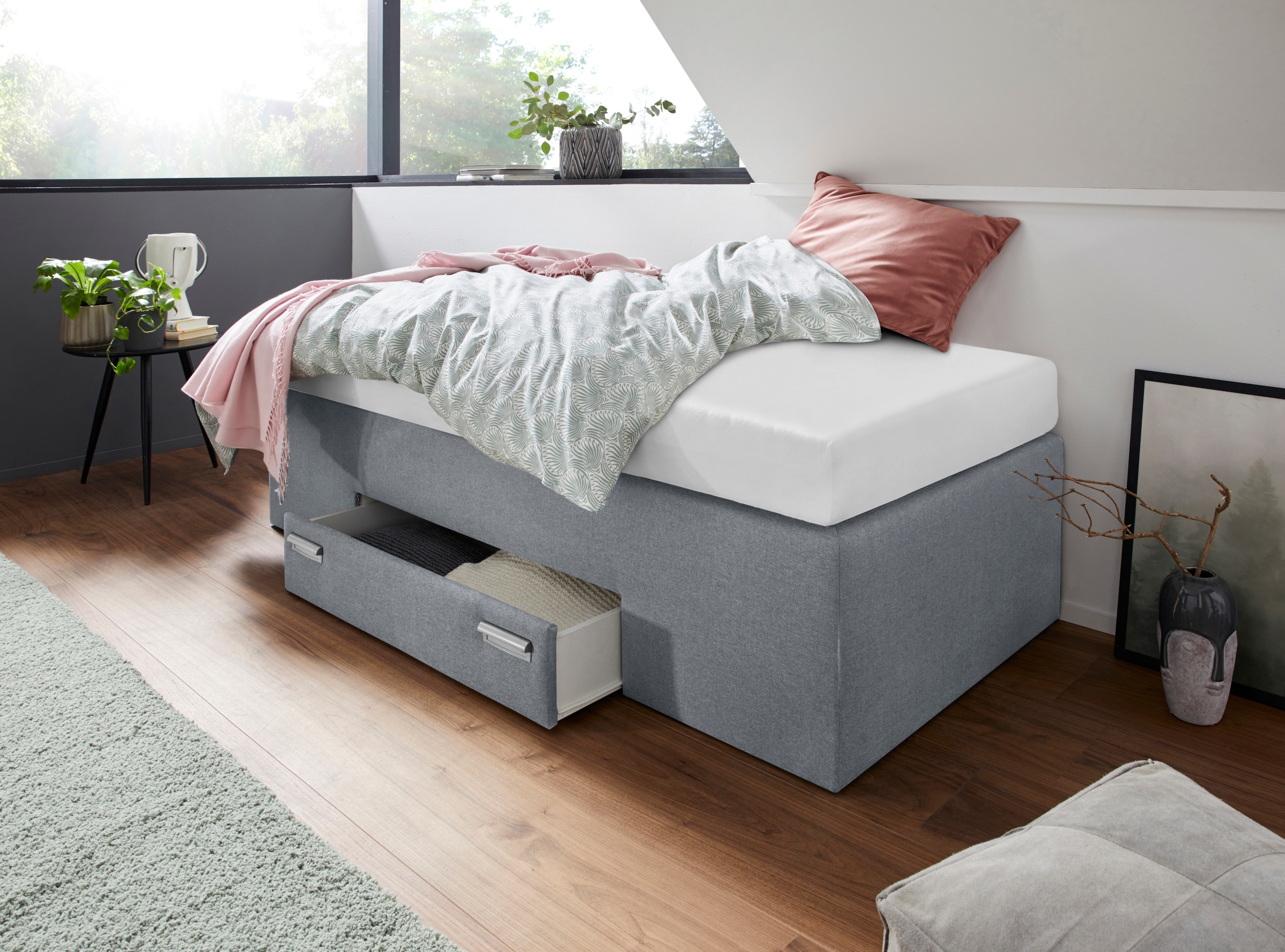 Image of Westfalia Schlafkomfort Boxspringbett mit integrierter Schublade, frei im Raum stellbar