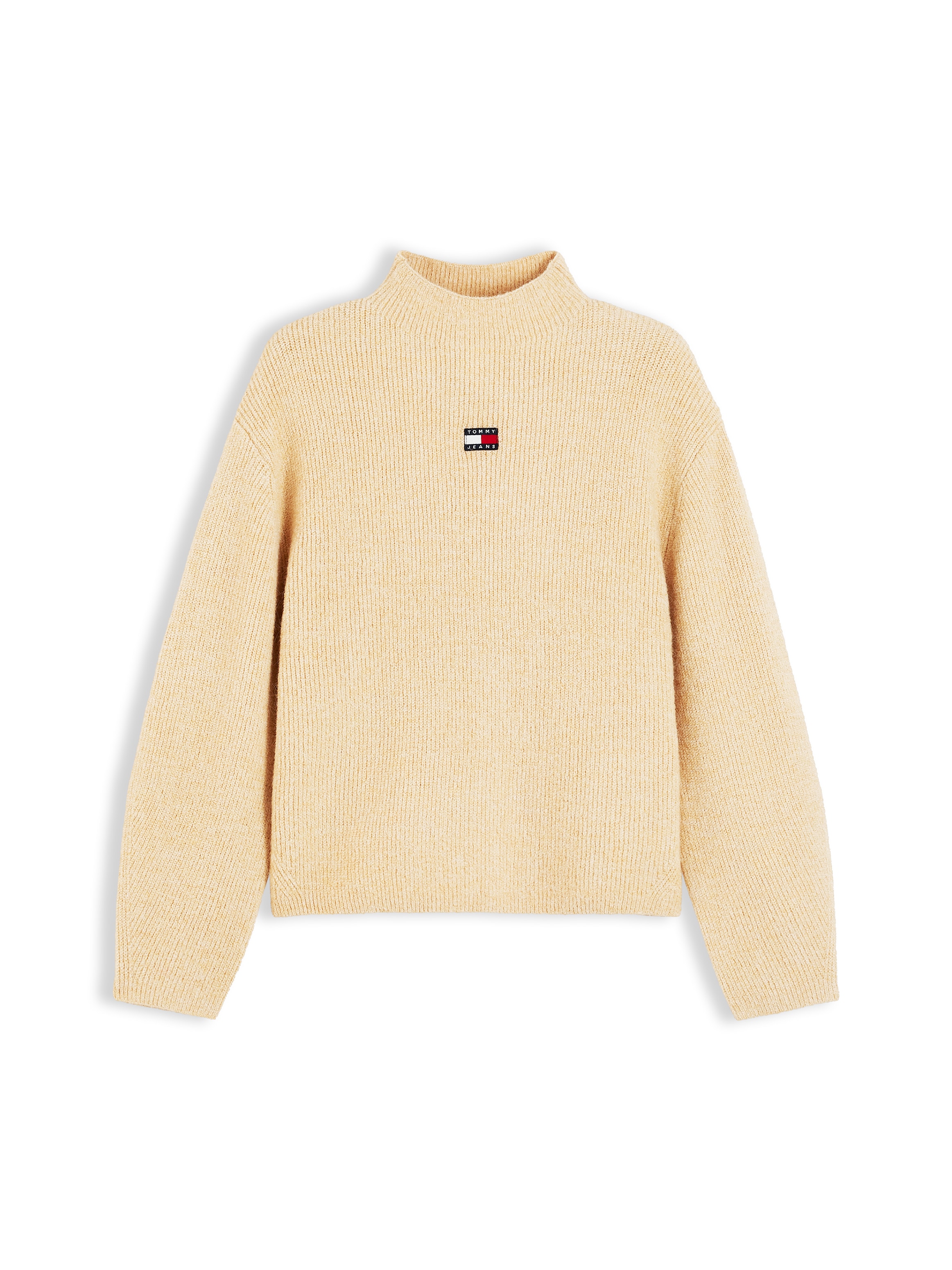 Tommy Jeans Pull à col montant »TJW MOCKNECK BADGE SWEATER EXT« mélange de matériaux