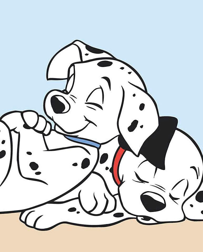 Image of Komar Bild "101 Dalmatiner Cuddle" Disney 1 Stk. tlg. Wandbild zur Dekoration im Kinderzimmer - ohne Rahmen