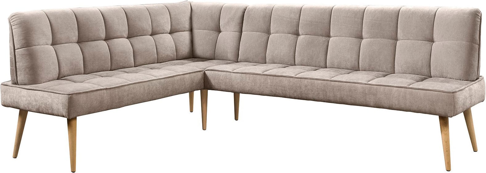 exxpo - sofa fashion Eckbank »Latte« moderne Sitz- und Rückensteppung, bequem und elegant, hoher Holzfuss