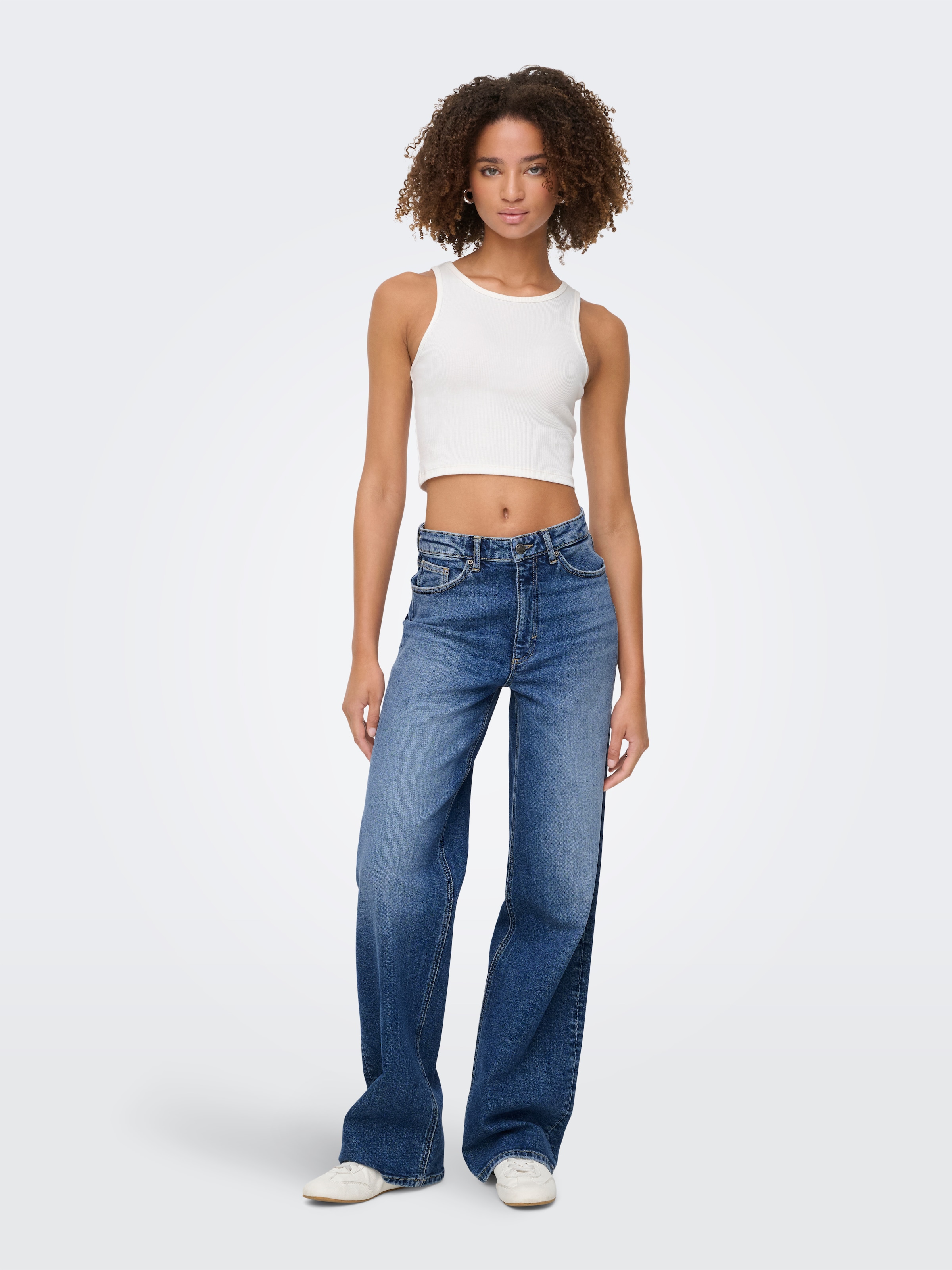 ONLY Jeans taille haute »ONLJUICY HW WIDE LEG DOT330 DNM NOOS« Baumwollmischung, wide fit, high waist