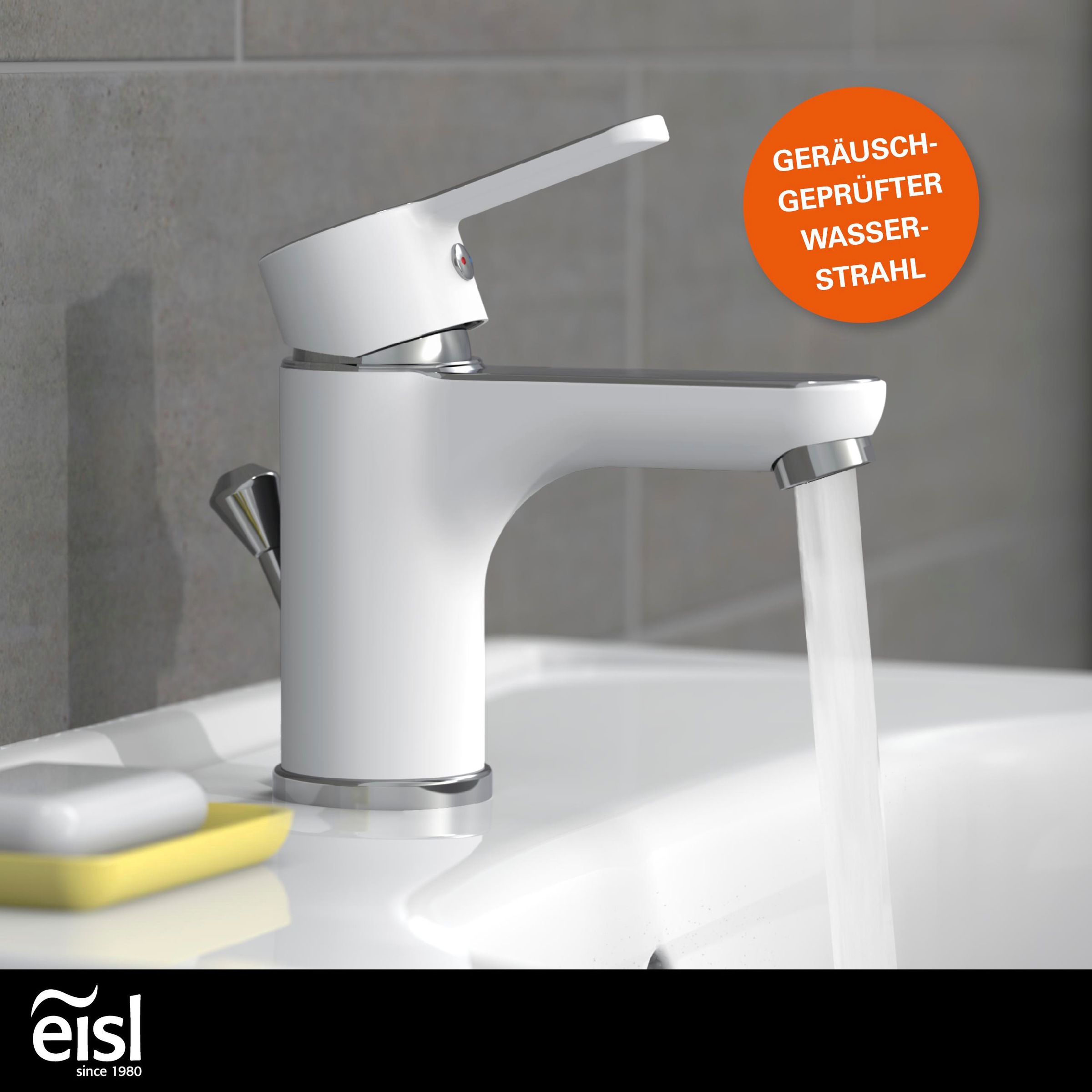 Eisl - Disegno Nuevo, Miscelatore Monocomando Per Lavabo, 1 Pezzi, Bianco/cromato, Ni075dinwcr