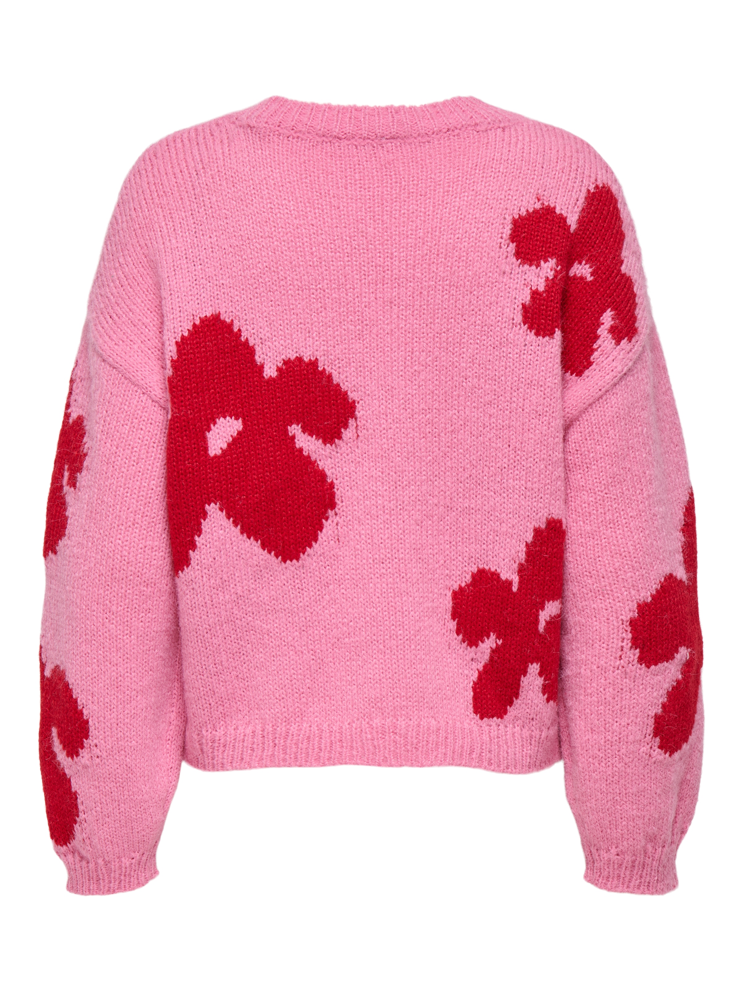 ONLY Pull en tricot »ONLBOOTLE LIFE LS FLOWER O-NECK KNT« Kunstfaser, loose fit
