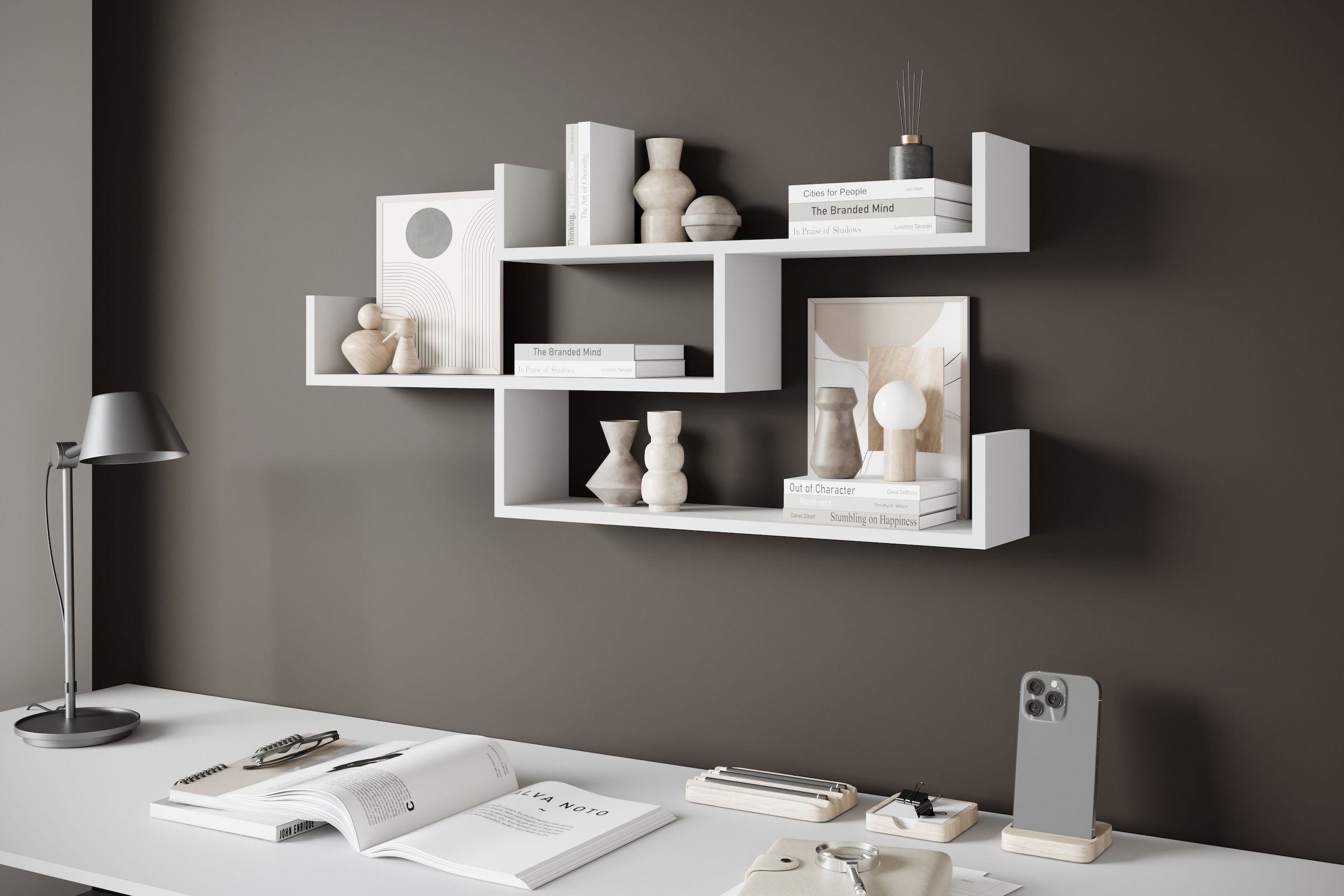 Home affaire Wandboard »Wandregal Trio« 1 Stk. tlg. Hängeregal mit 3 Ablageflächen, modernes Design, variabel einsetzbar