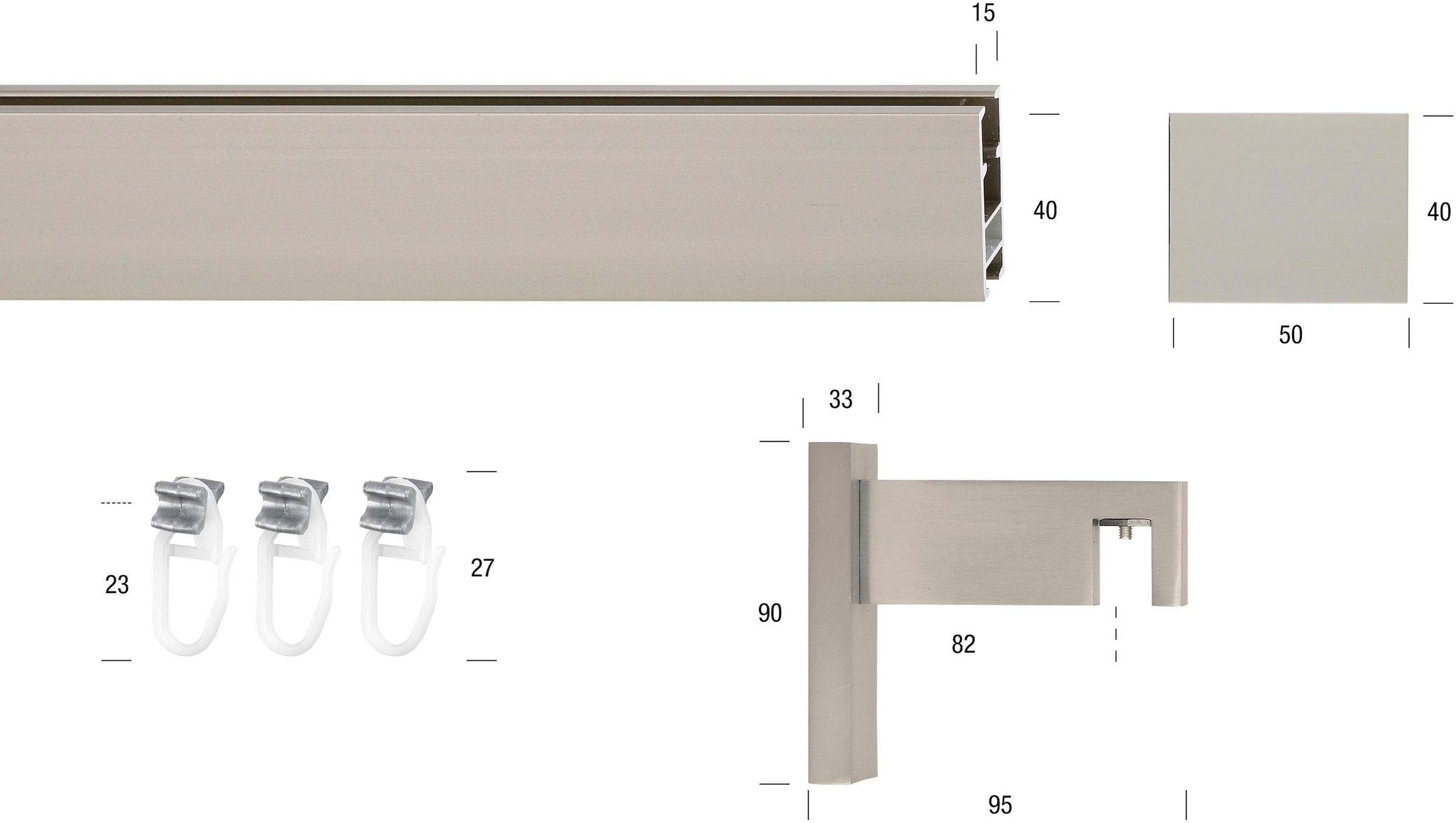 GARESA Gardinenstange »FLAT« 1 läufig-läufig Wunschmasslänge Rechteckprofil, Wandmontage, perfekter Lauf, modern, verlängerbar