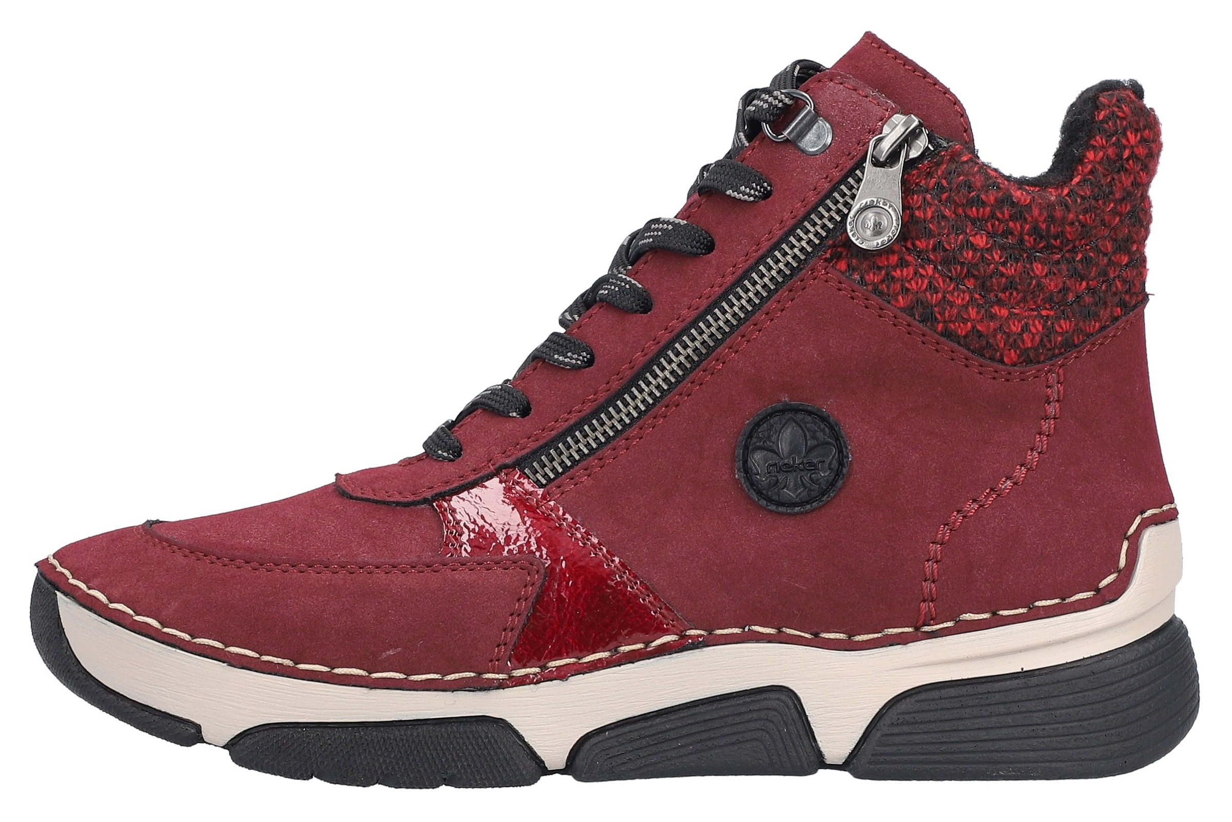 Rieker Winterboots  Schnürstiefelette, Schnürboots mit Textil-Besatz am Schaftrand