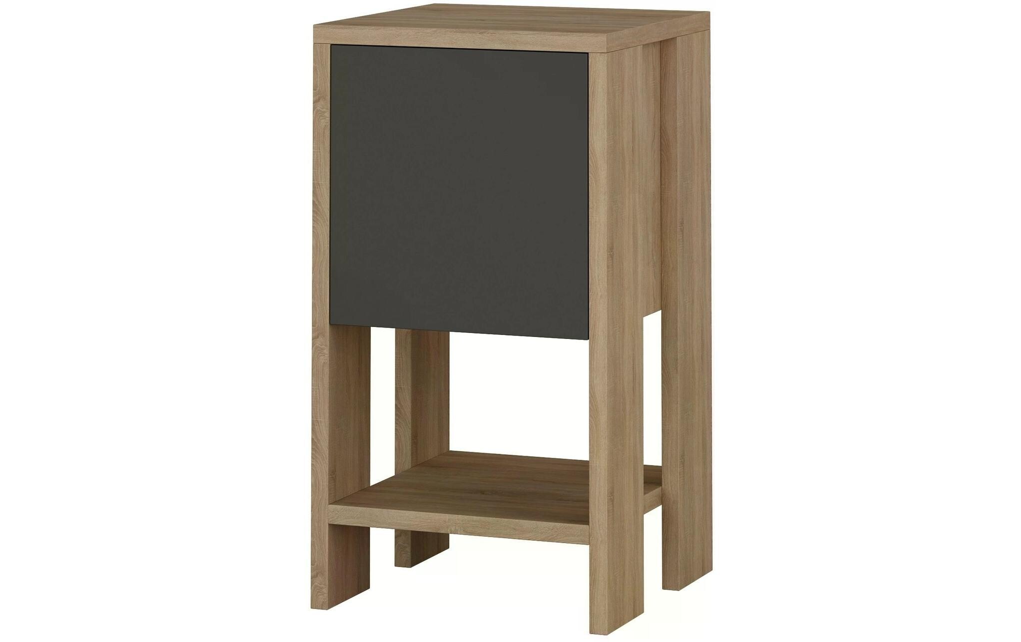 WOODY FASHION Nachttisch »Ema 30 x 55 x 30 cm, Anthrazit/Nature«