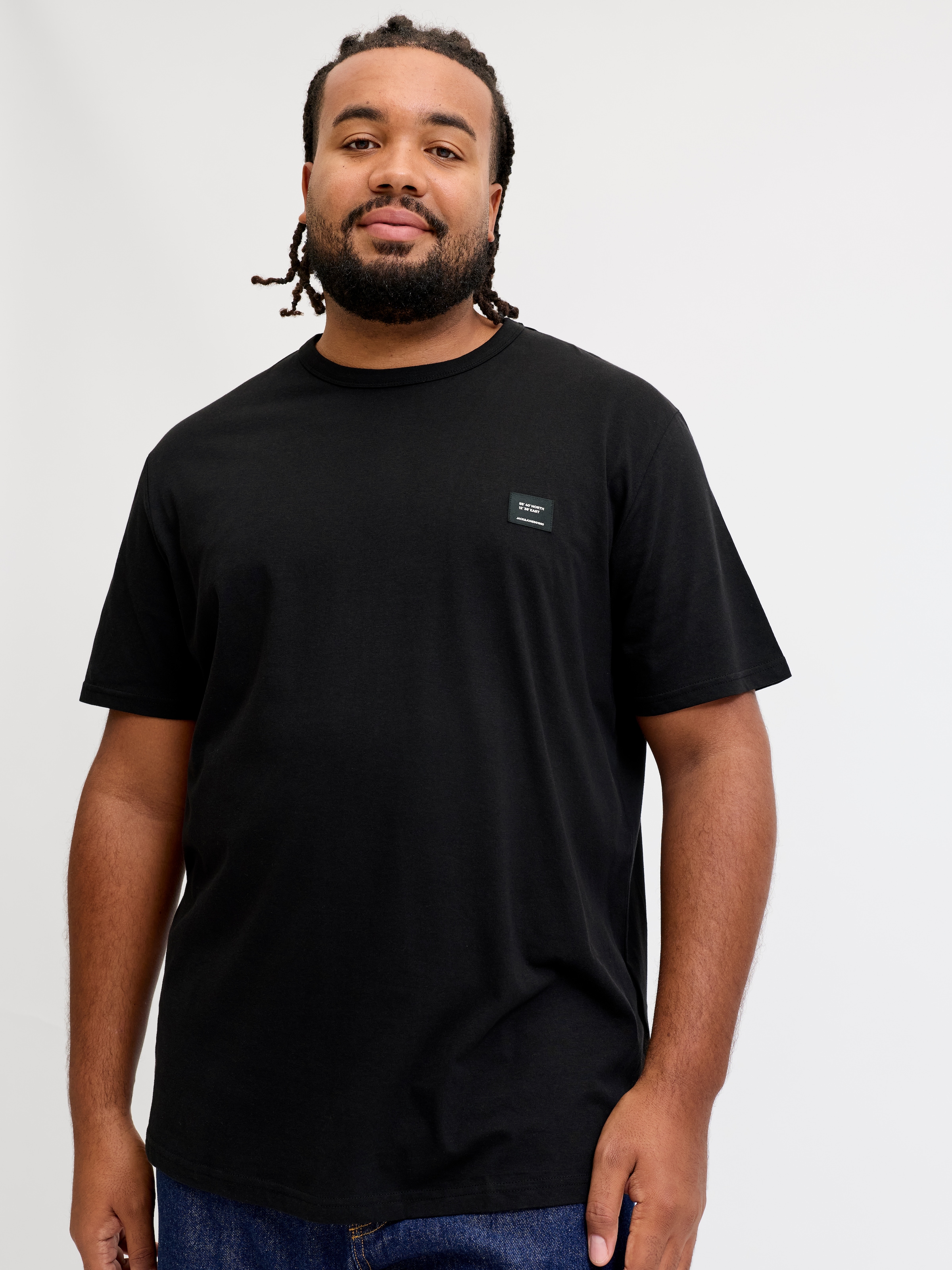 Image of Jack & Jones PlusSize T-Shirt "JJCLEVELAND TEE SS CREW NECK PLS" Baumwolle, regular fit