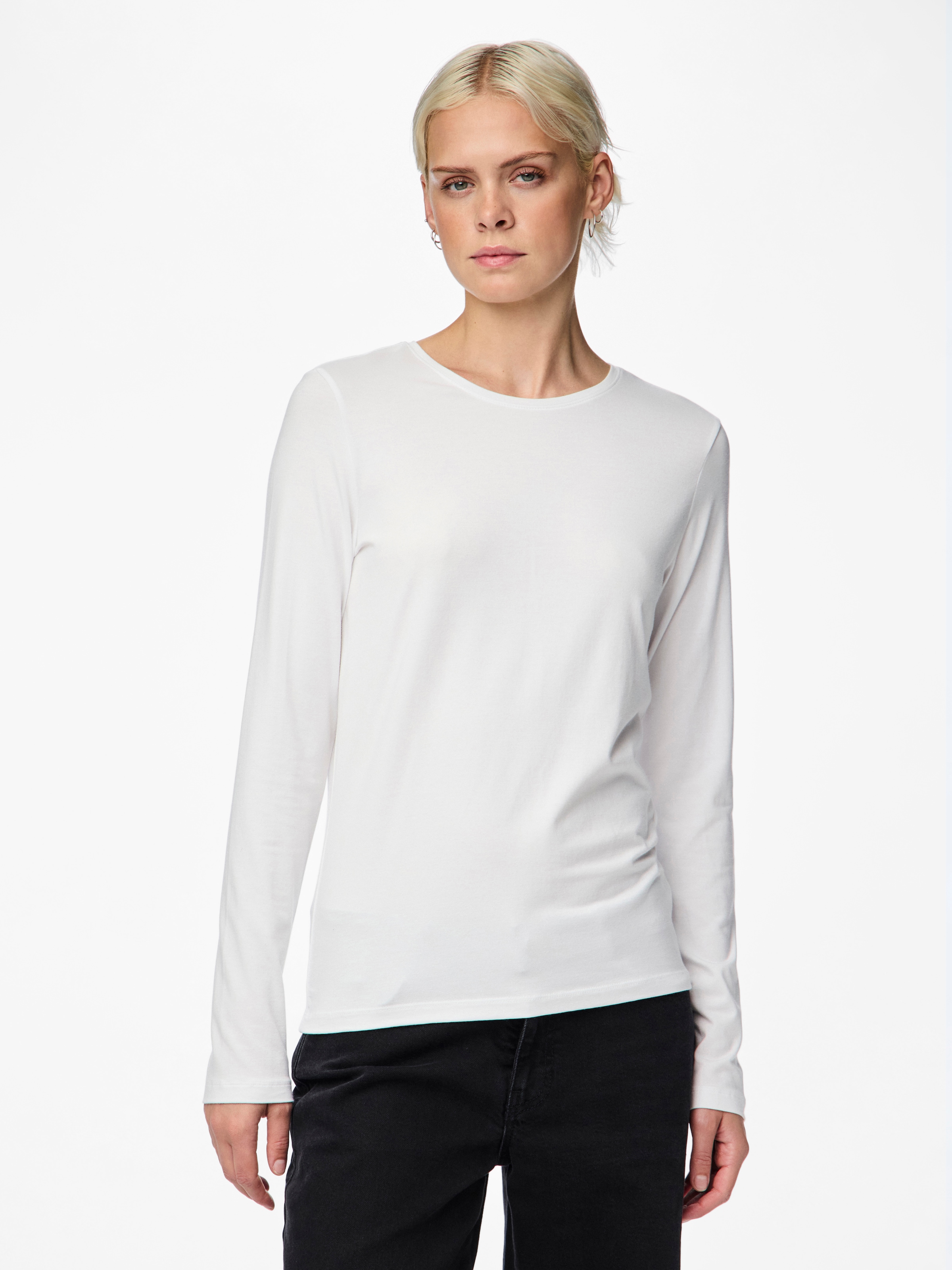 Image of pieces Langarmshirt "PCSIRENE LS TEE JRS NOOS" Baumwollmischung, slim fit
