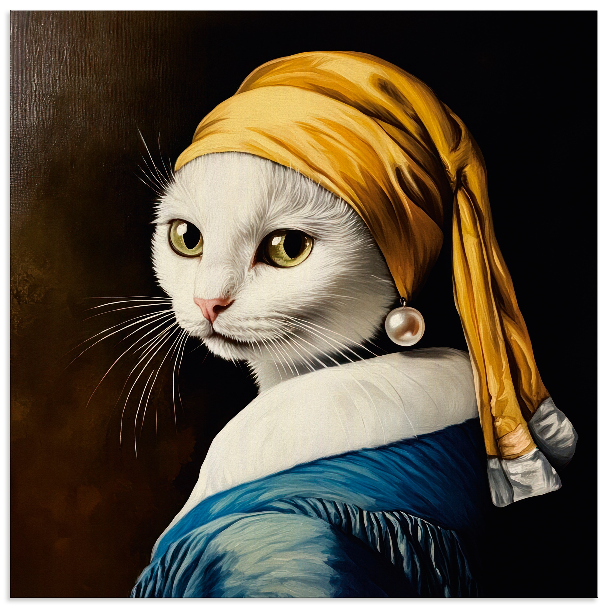 Image of Artland Wandbild "Die Katze mit dem Perlenohrring" Animal Fantasy 1 Stk. tlg. als Alubild, Leinwandbild, Poster, Wandaufkleber in verschied. Grössen