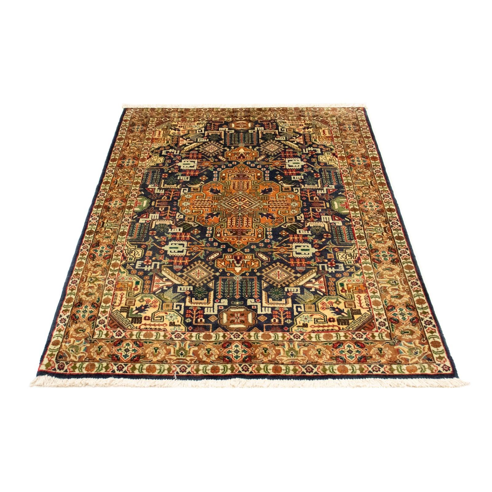 Image of morgenland Teppich »Täbriz 40 Raj Teppich handgeknüpft dunkelblau«, rechteckig, 7 mm Höhe, handgeknüpft bei Ackermann Versand Schweiz
