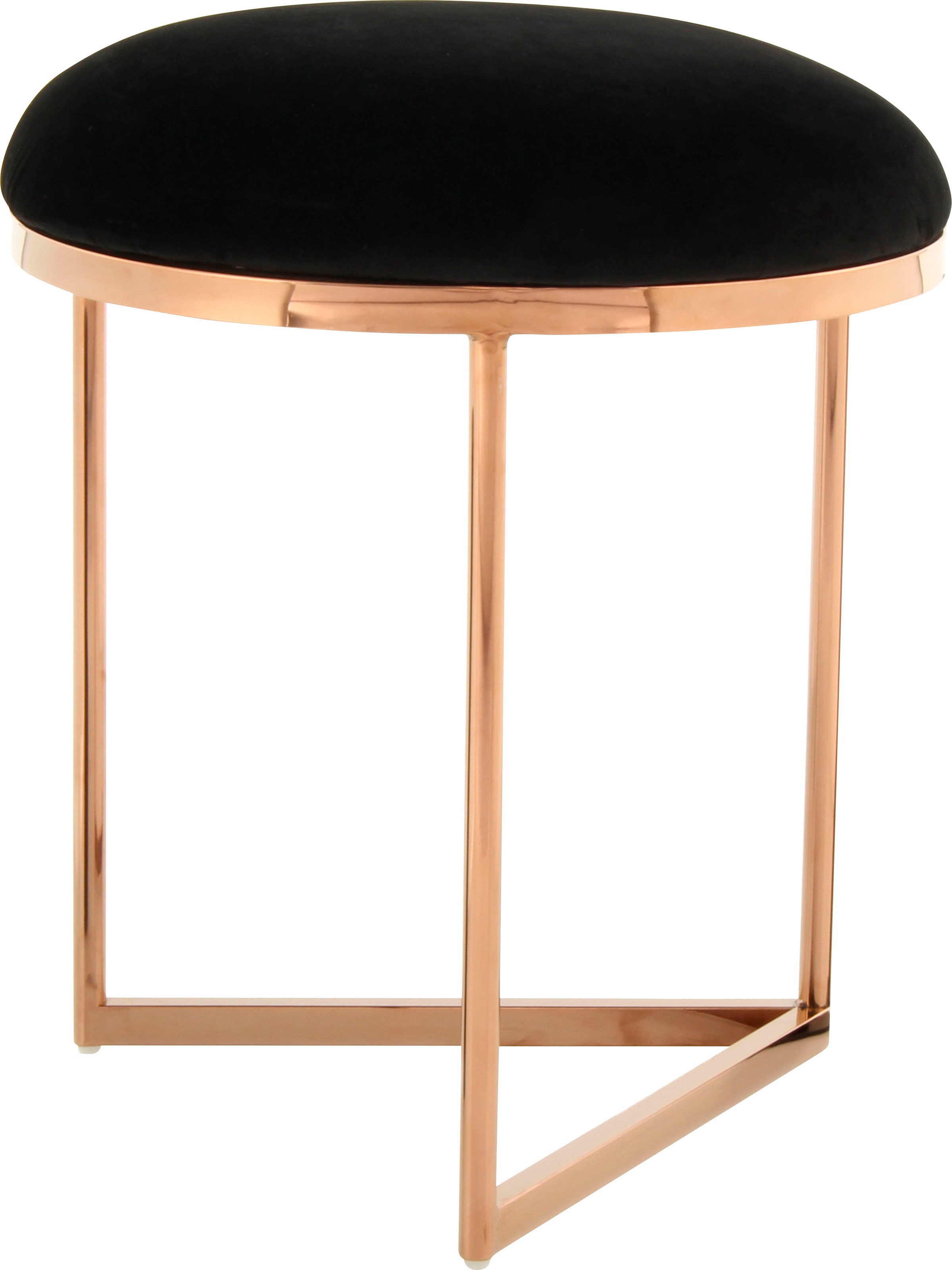 Kayoom Sitzhocker »Hocker Wynona 325, in stilvollem Design, mit dreieckiger Grundform«, (1 St.), glamourös, hochwertig, mit gepolsterter Sitzfläche in runder Form