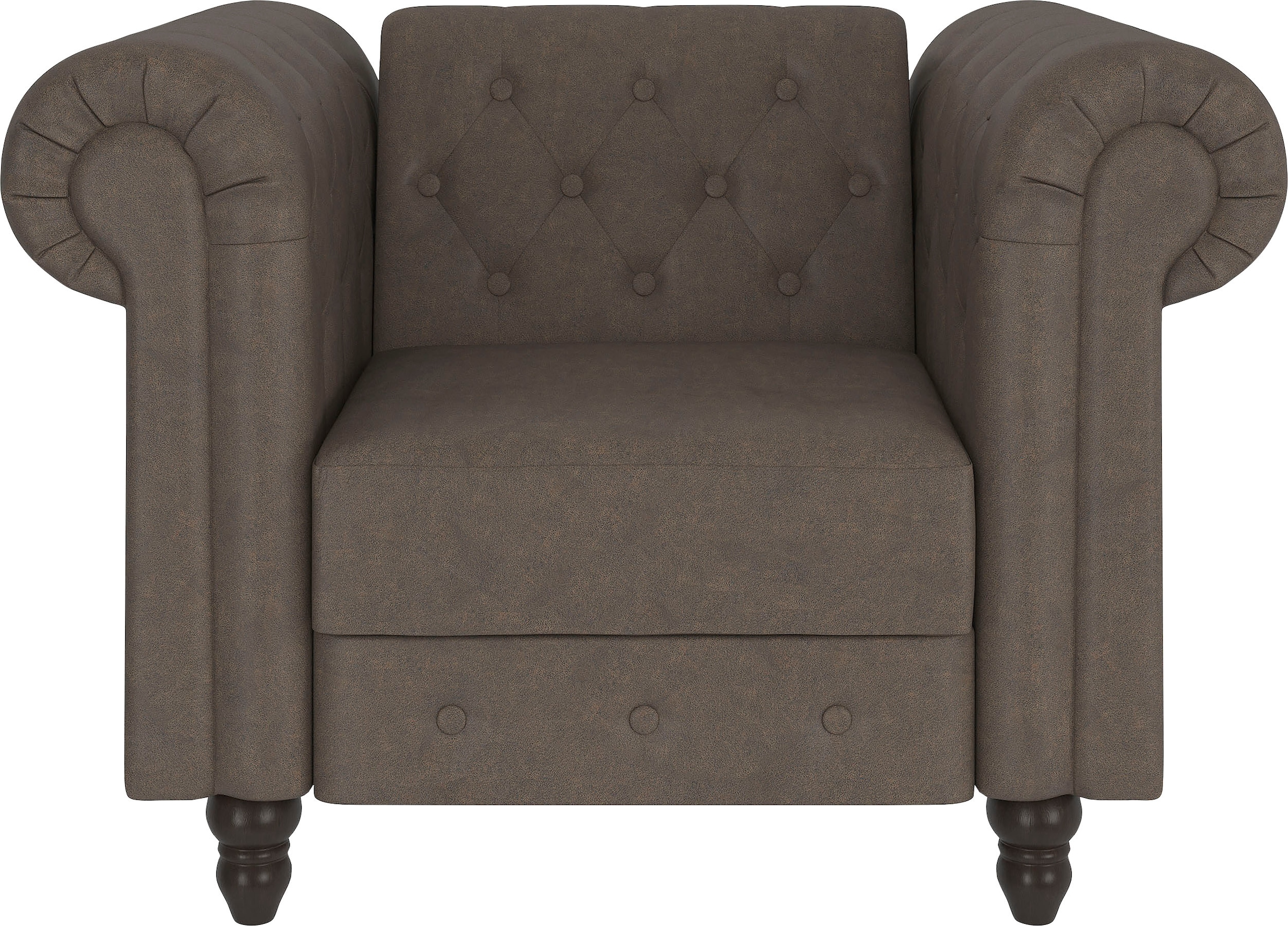 Dorel Home Chesterfield-Sessel »Felix«, mit Rückenlehne 3-fach verstellbar, Beine Massivholz, Sitzhöhe 46 cm