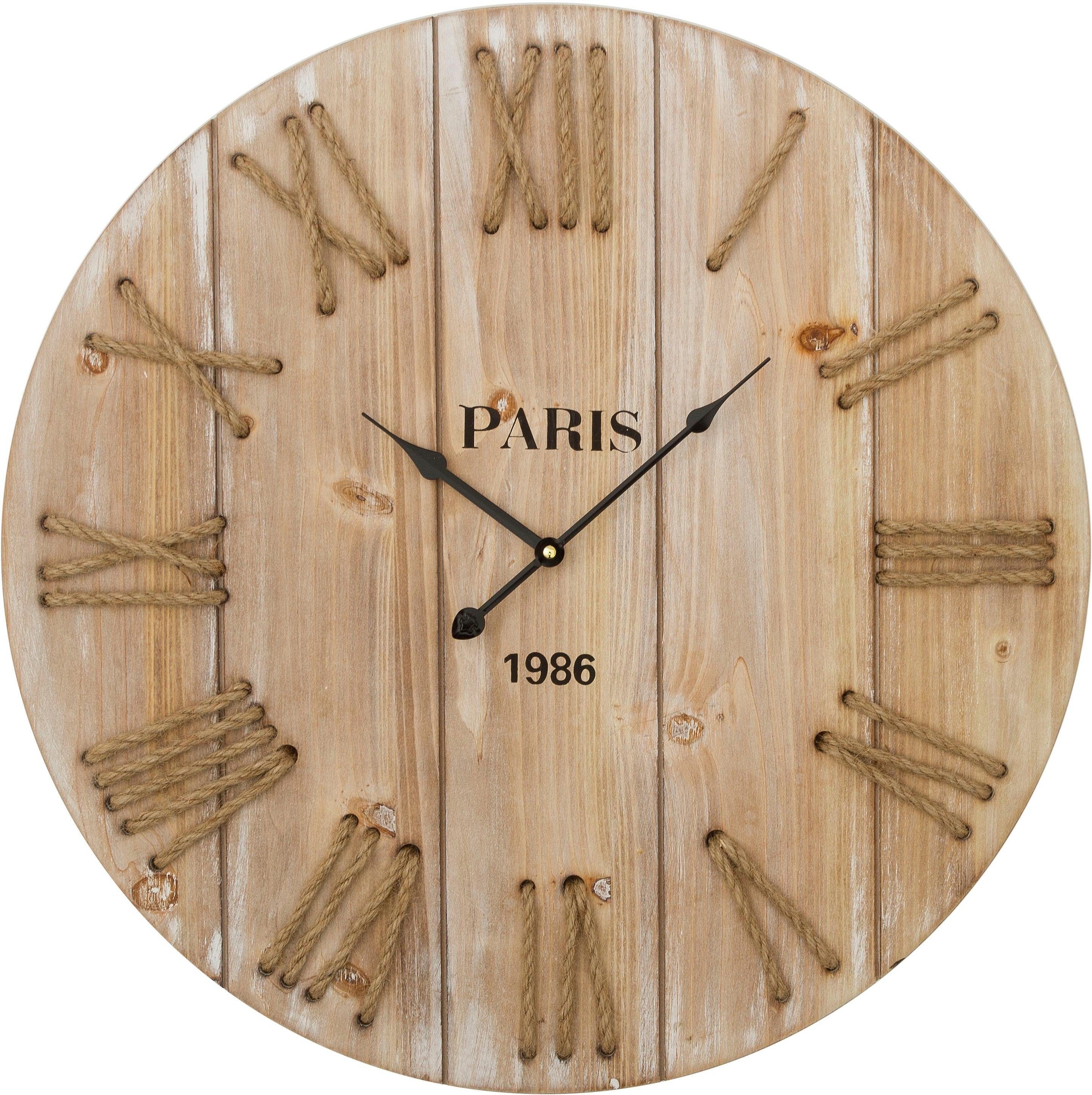 Image of Home affaire Wanduhr »"Wilbur"«, XXL, rund, Ø 58 cm, aus Holz, römische Ziffern, dekorativ in Küche & Wohnzimmer bei Ackermann Versand Schweiz