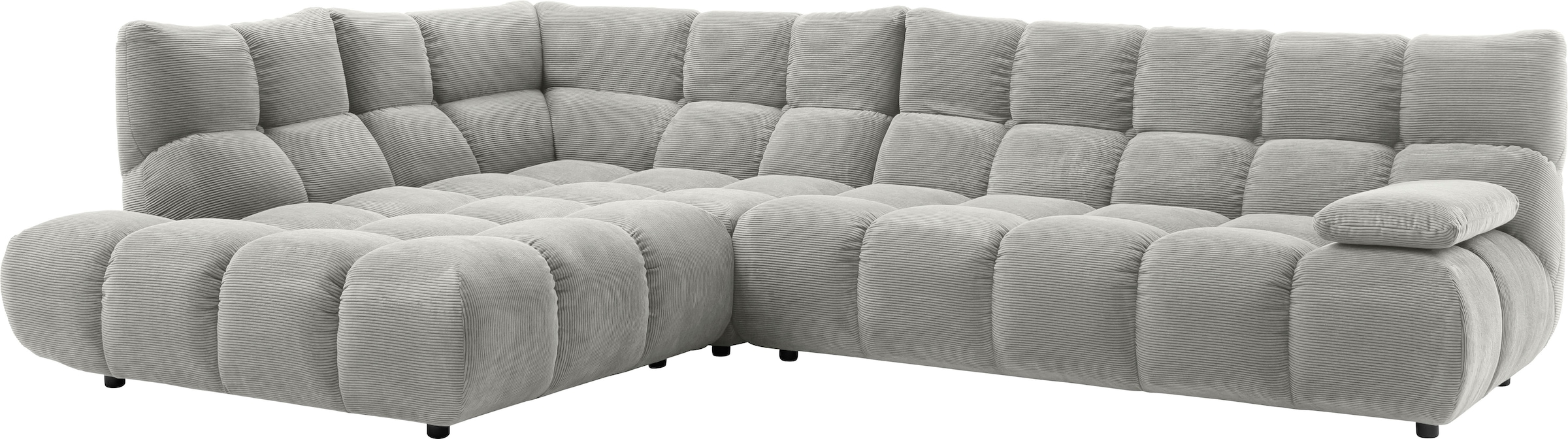 Home affaire Canapé d'angle »Cozy Bubble, mit klappbarer Armlehne, Breite 324 cm« avec matelassage élégant, housse intégrale & rembourrage doux