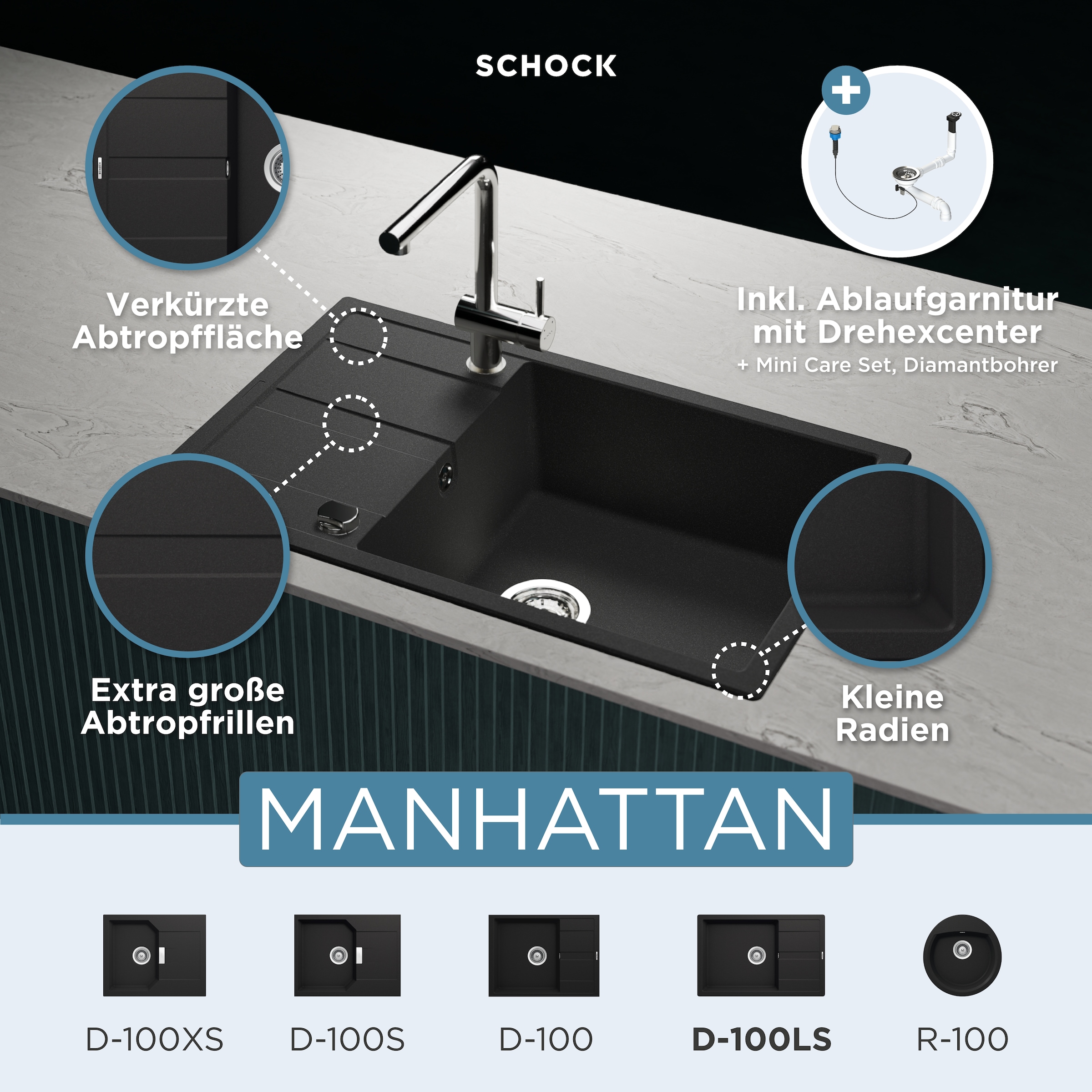 Schock Granitspüle "Manhattan D-100LS"