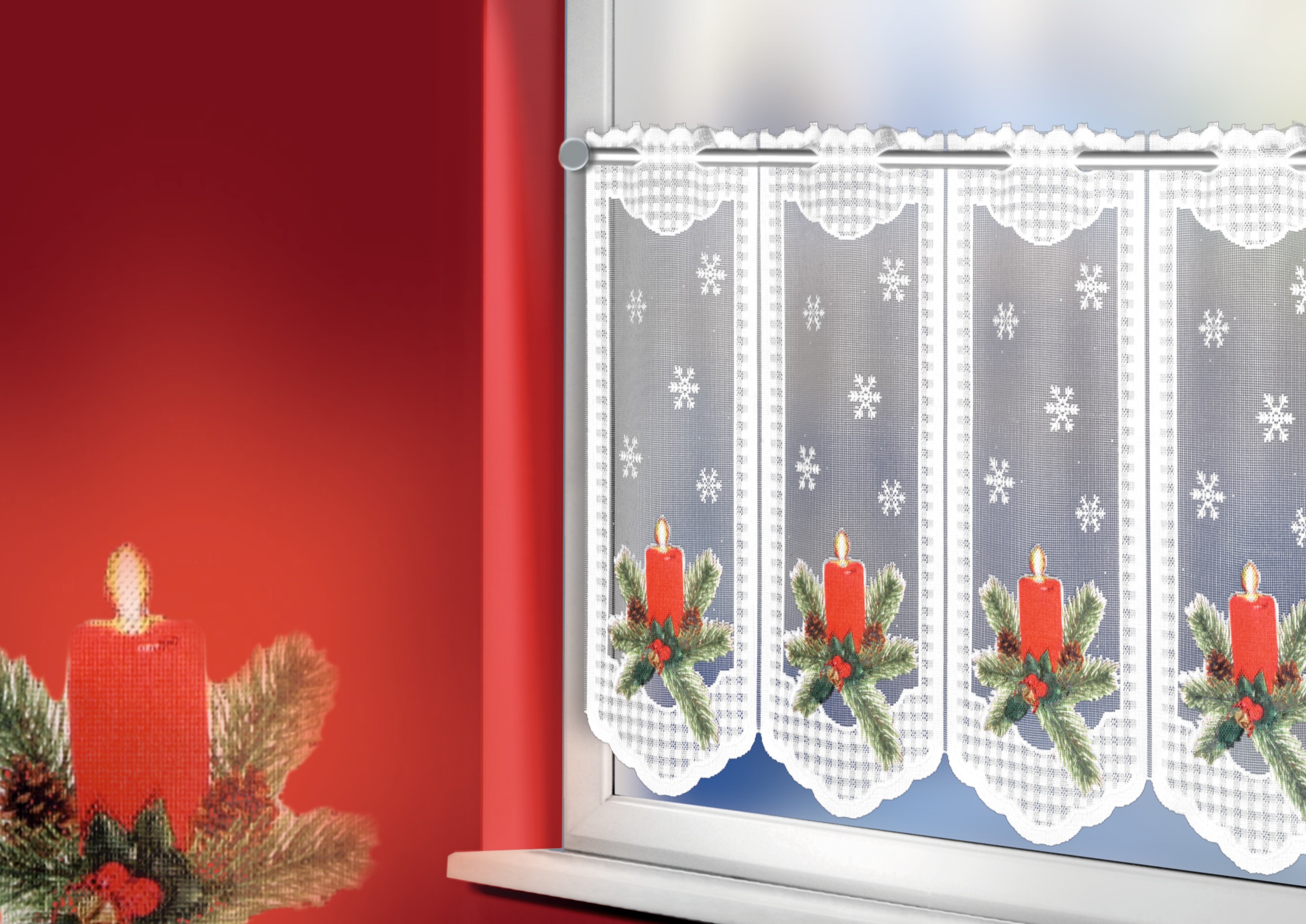 Image of WILLKOMMEN ZUHAUSE by ALBANI GROUP Panneaux »Kerze«, (1 St.), Jacquard-Lamellenpann., thermobedruckt bei Ackermann Versand Schweiz