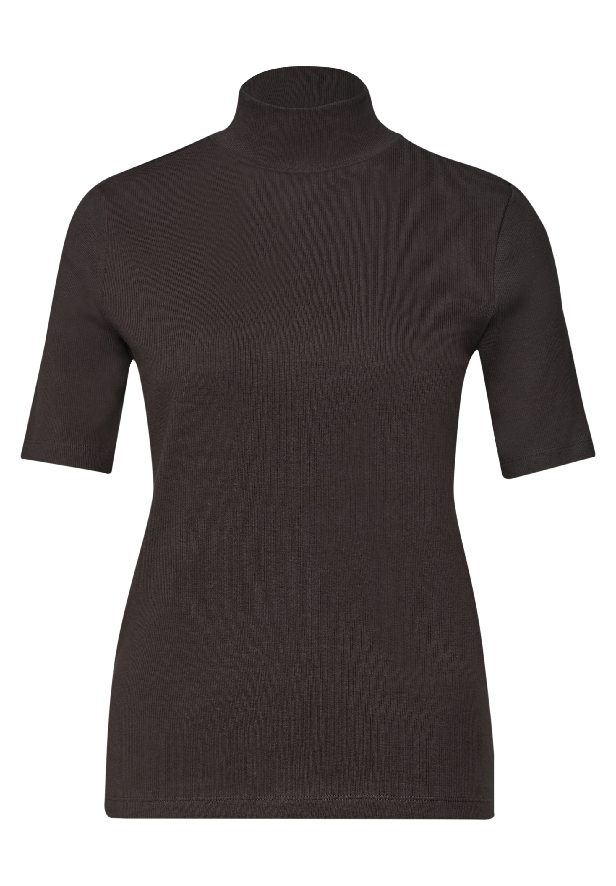 STREET ONE T-shirt à manches courtes t-shirt d'été avec col montant / tricot côtelé