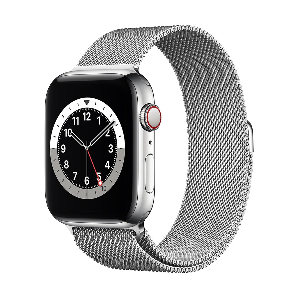 Image of Apple Smartwatch »Serie 6, GPS, 44 mm Edelstahl-Gehäuse mit Milanaise-Armband«, (Watch OS M09E3FD/A) bei Ackermann Versand Schweiz