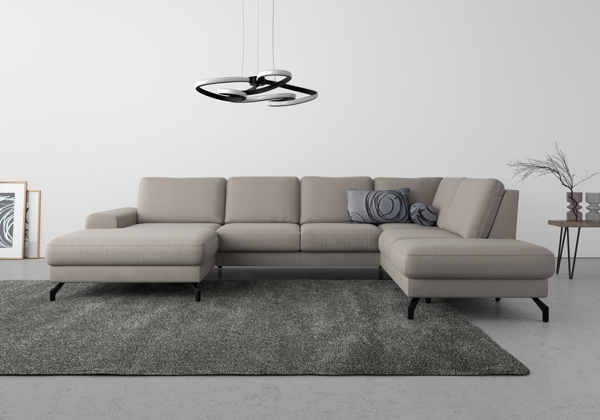sit&more Wohnlandschaft »Cinturo U-Form«, inklusive Sitztiefenverstellung und Federkern, Sitzhöhe 45 cm