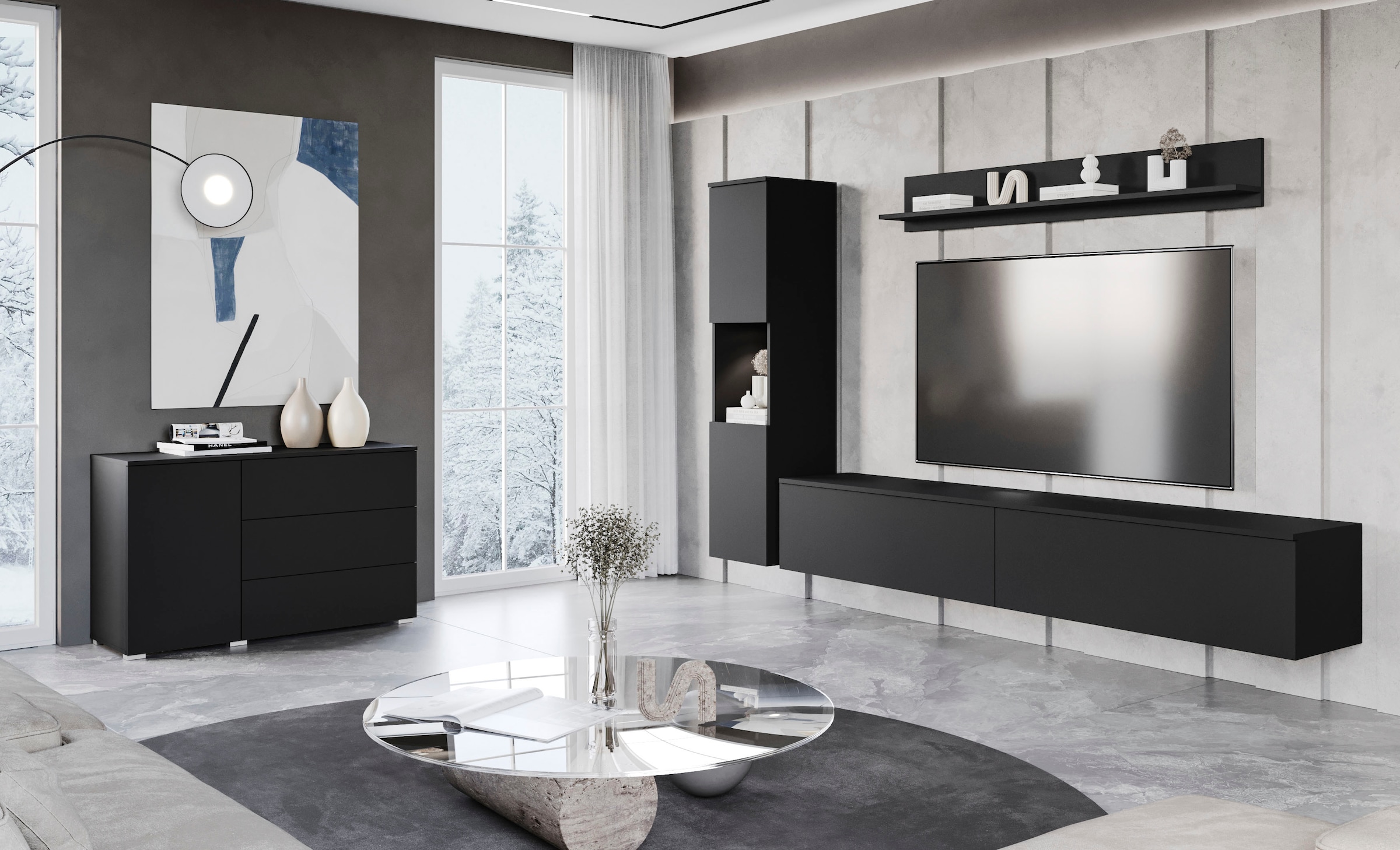 GOODproduct Sideboard »PARIS« 1 Stk. tlg. Moderne 110cm breite grifflose Kommode, vielseitig einsetzbar