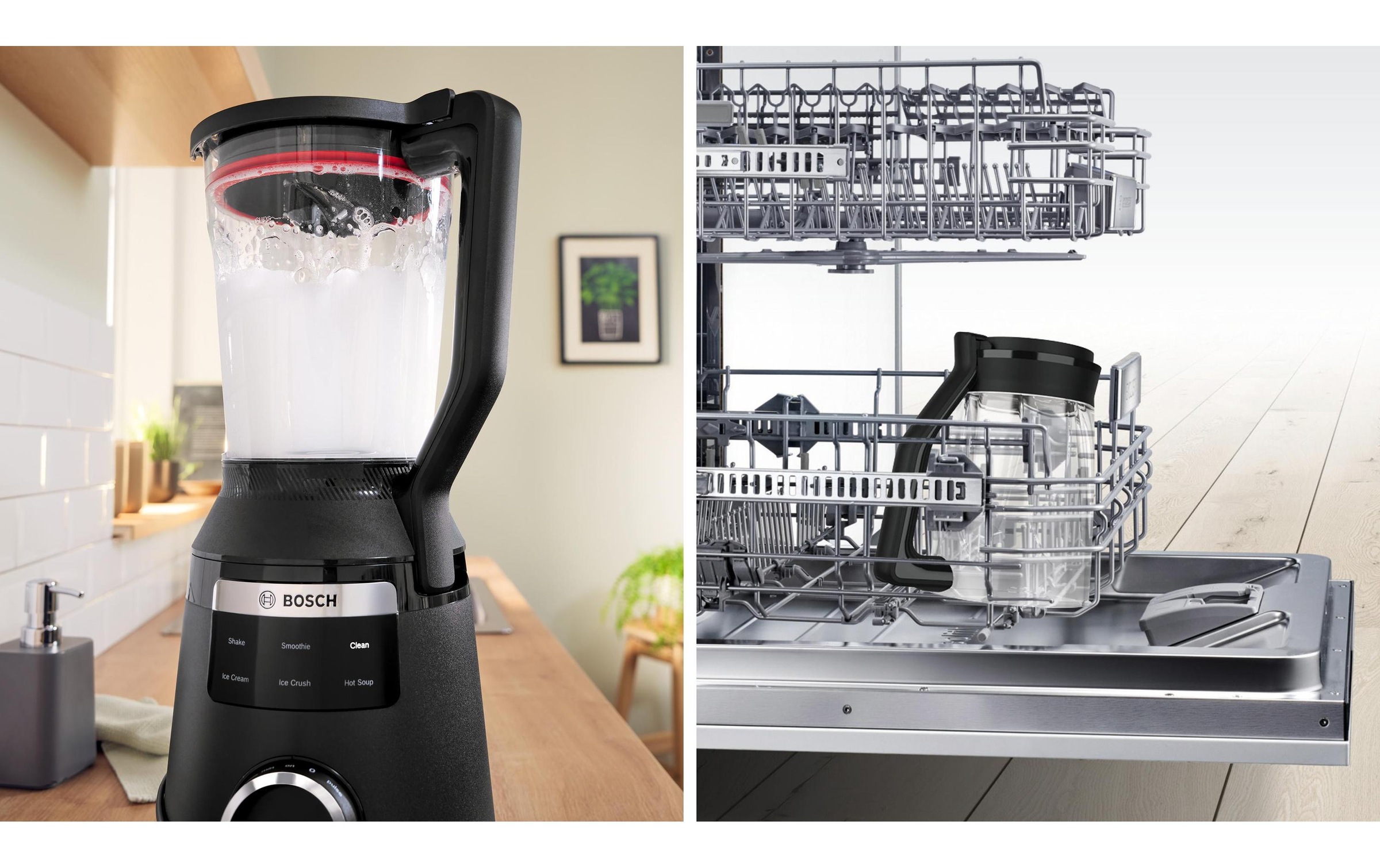 BOSCH Standmixer »VitaPower Serie 6  MMBD665B1, Hochleistungsmixer, 45.000 rpm, schwarz« 1800 W 2l, 6 Automatikprogramme inkl heisse Suppe, Stopfer, Sicherheitsdeckel