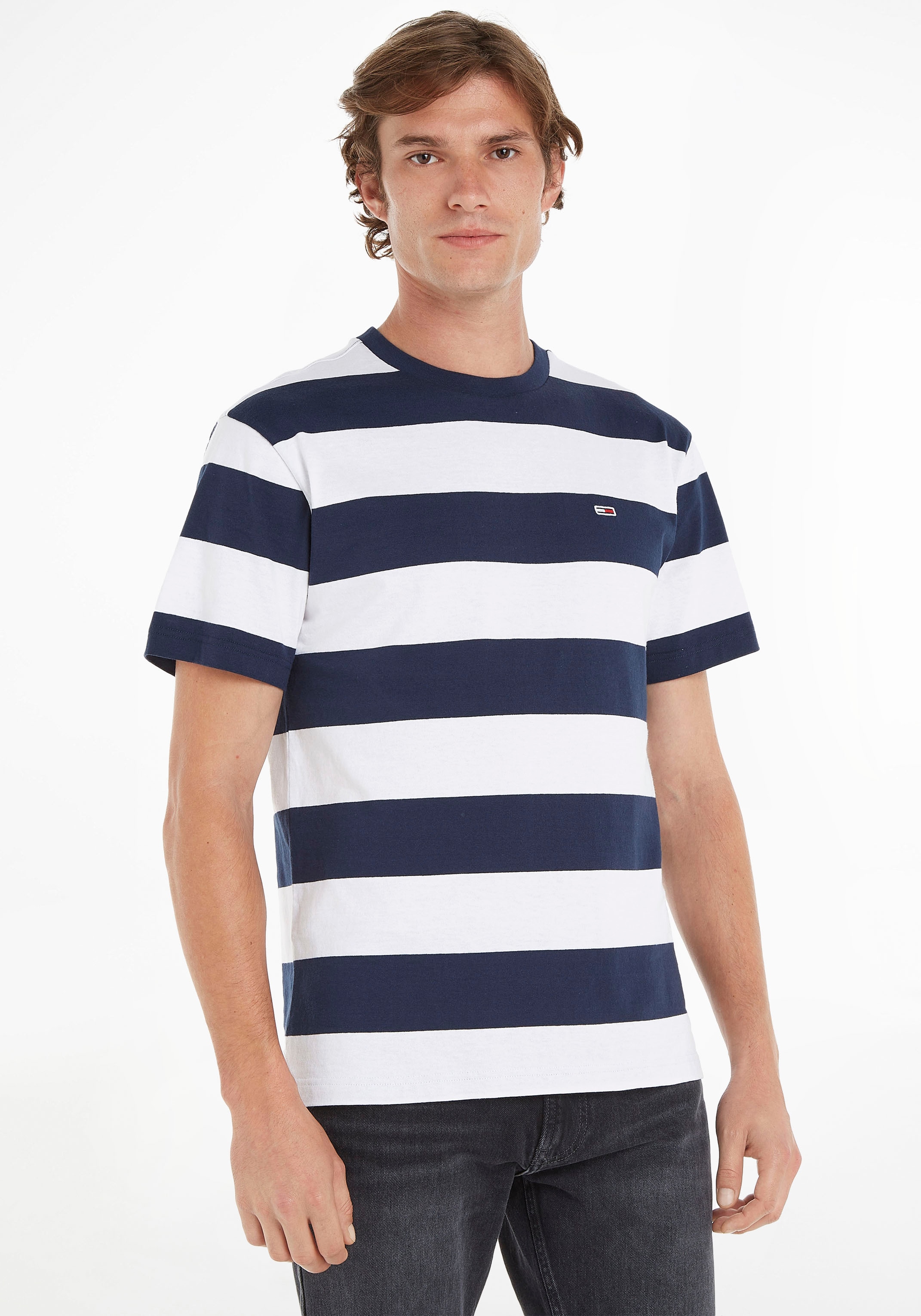 ♕ Tommy Jeans T-Shirt CLSC STRIPE »TJM TEE«, versandkostenfrei TONAL in auf gestreifter Optik