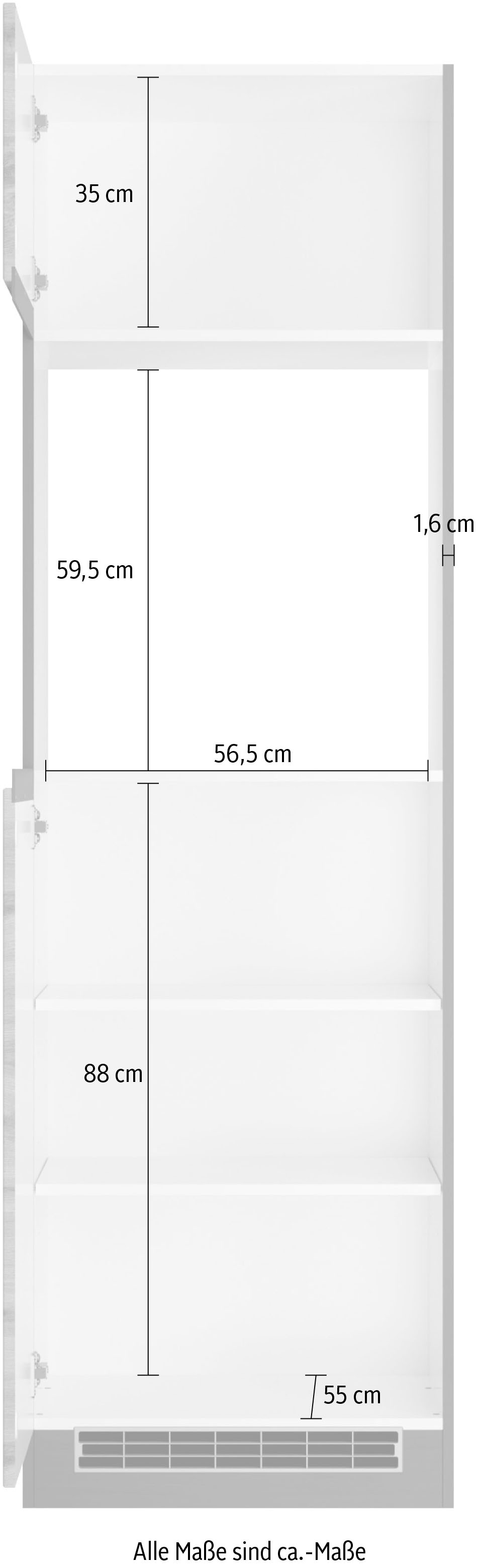 KOCHSTATION Armoire d'encastrement pour four »KS-Riesa« Largeur 60 cm, façades MDF